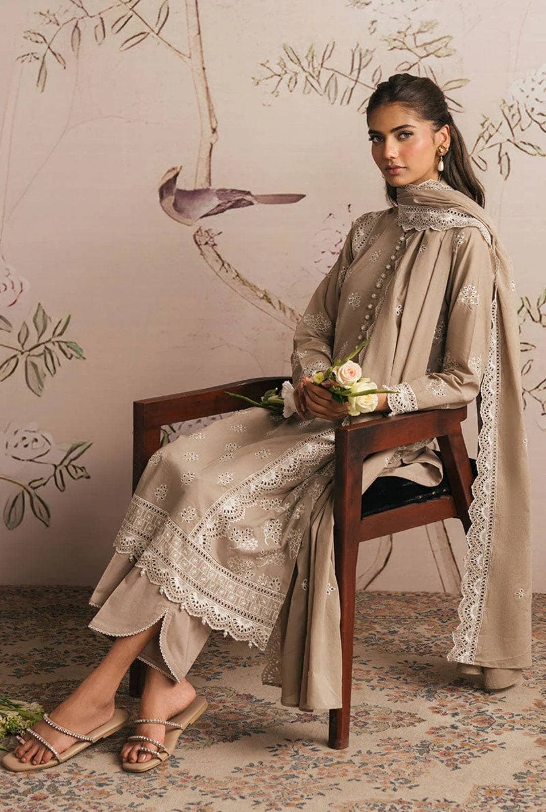 Cross Stitch Chikankari Lawn 25/Gray Forest