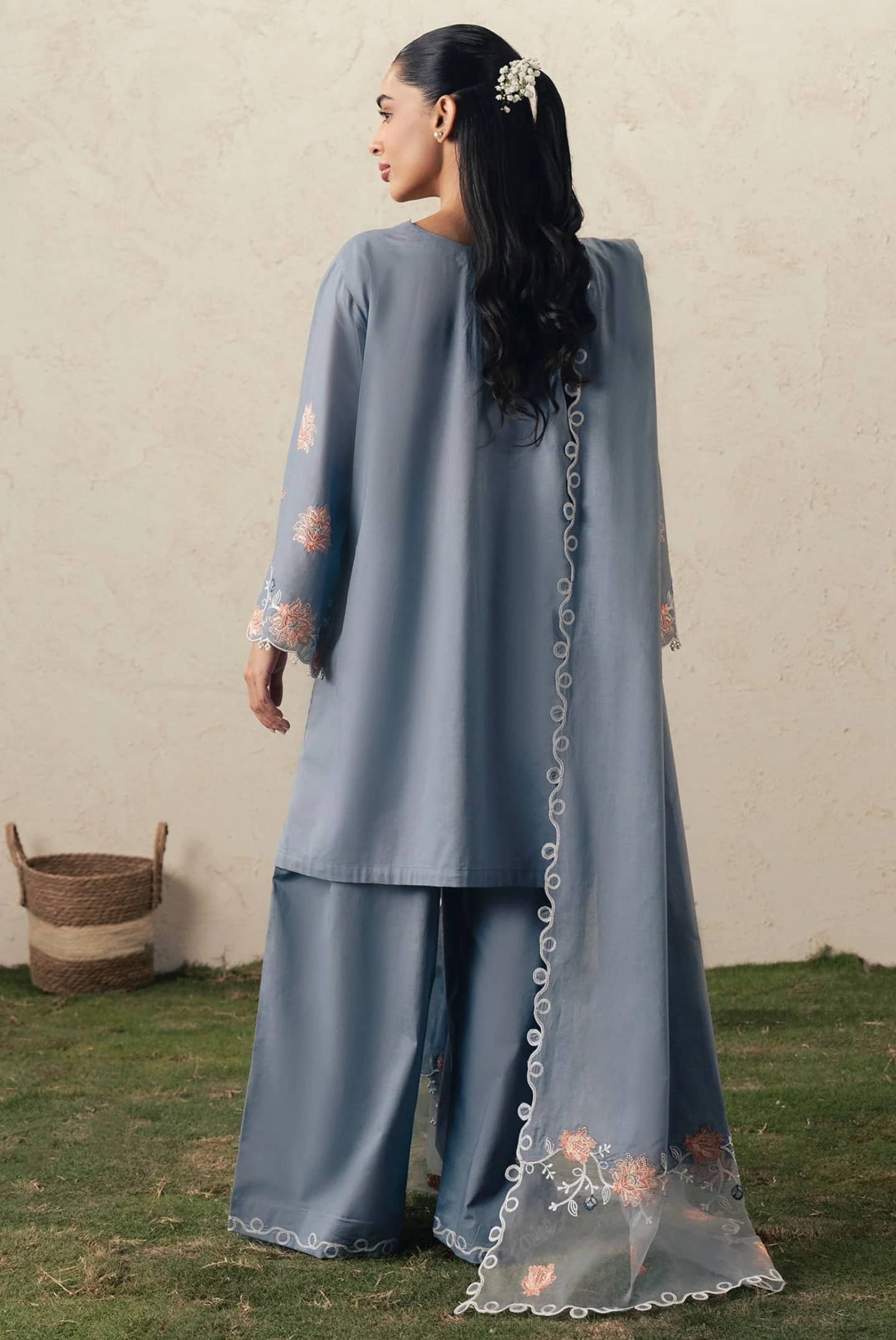 Cross Stitch Monsoon Edit 26/Saffron Sky/Embroideried Dupatta