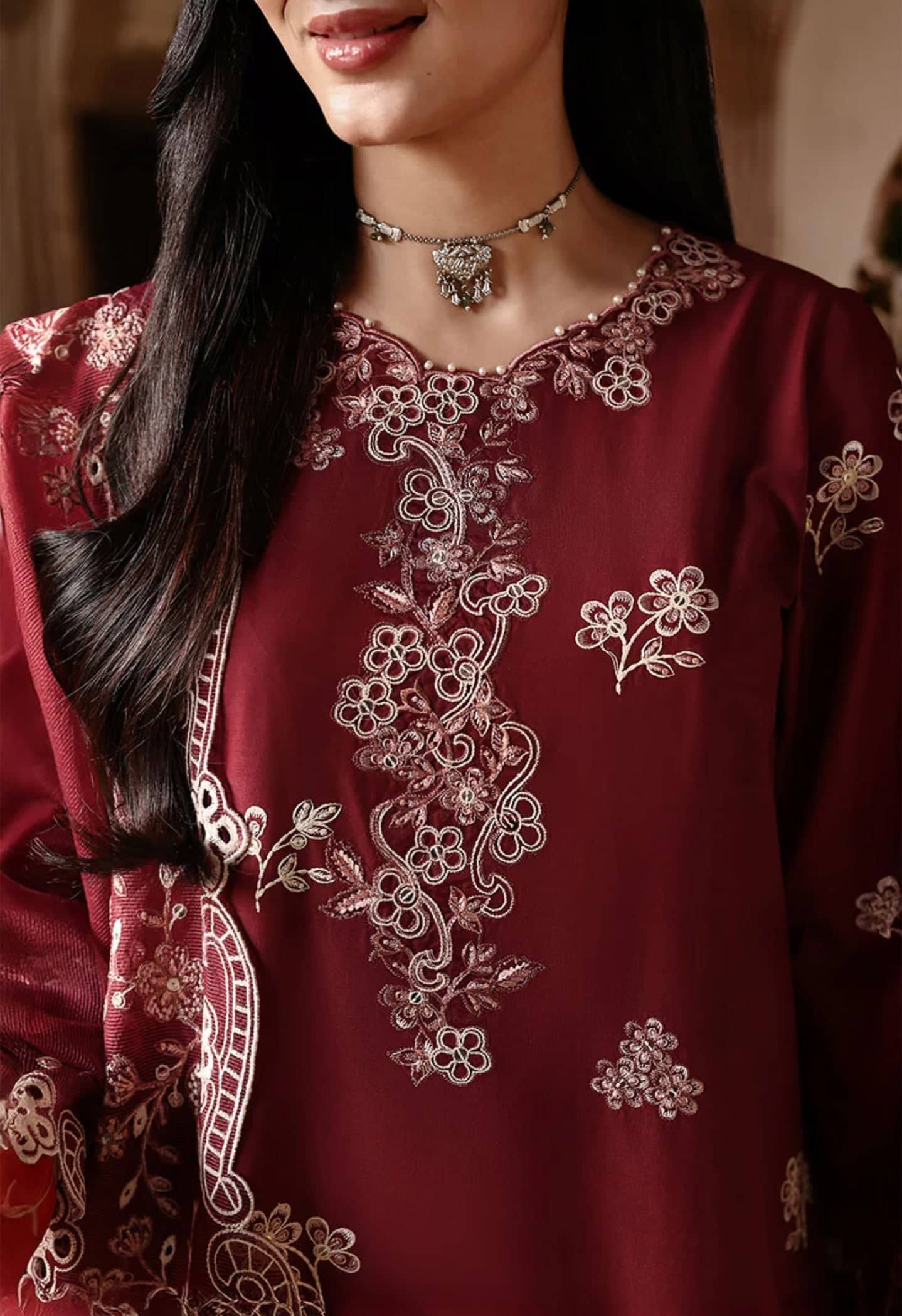 Cross Stitch Eid Lawn 26/Crimson Drape