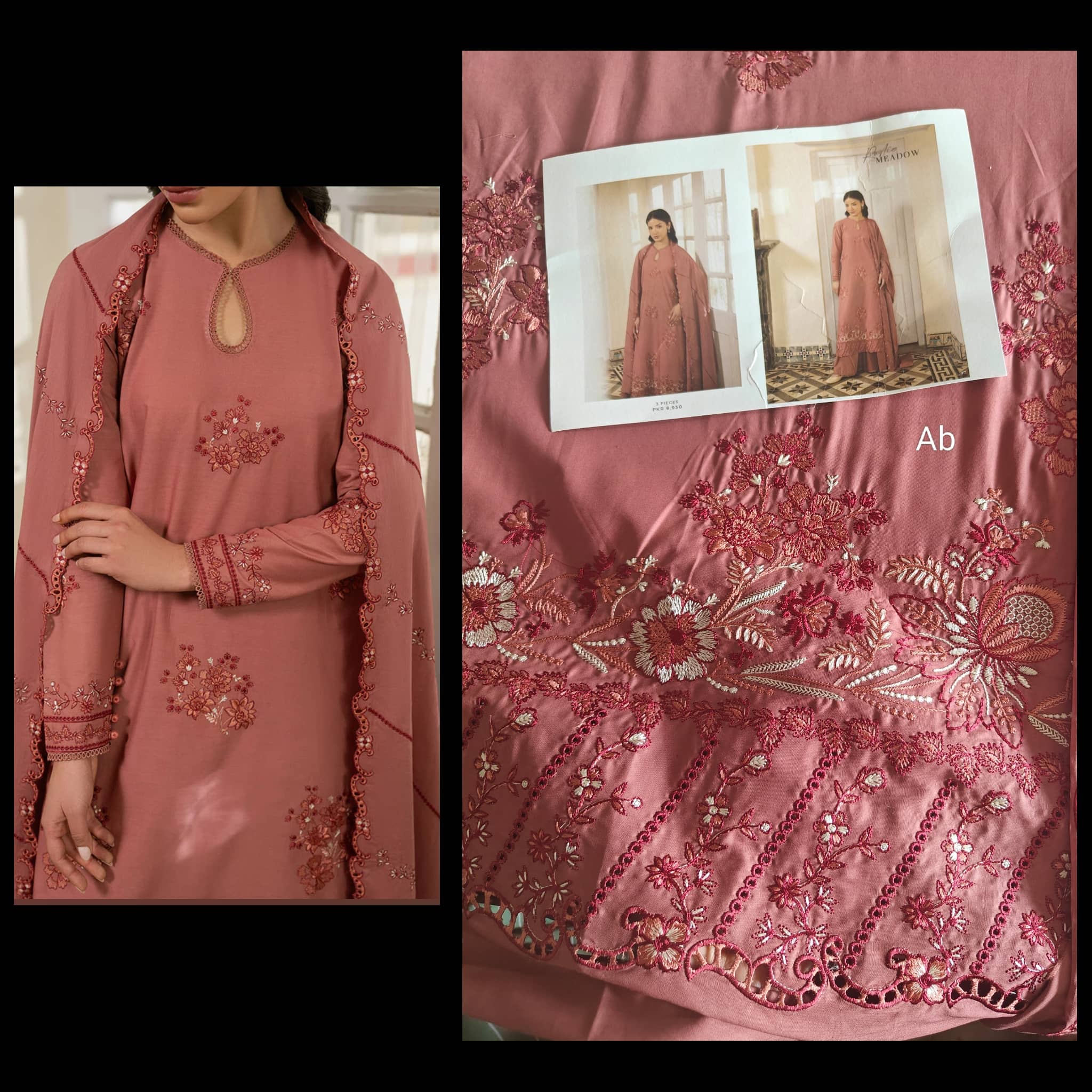 Sale‼️Open Pic/Cross Stitch Mahiri 26/Rustic Meadow/Rust/Embroideried Dupatta
