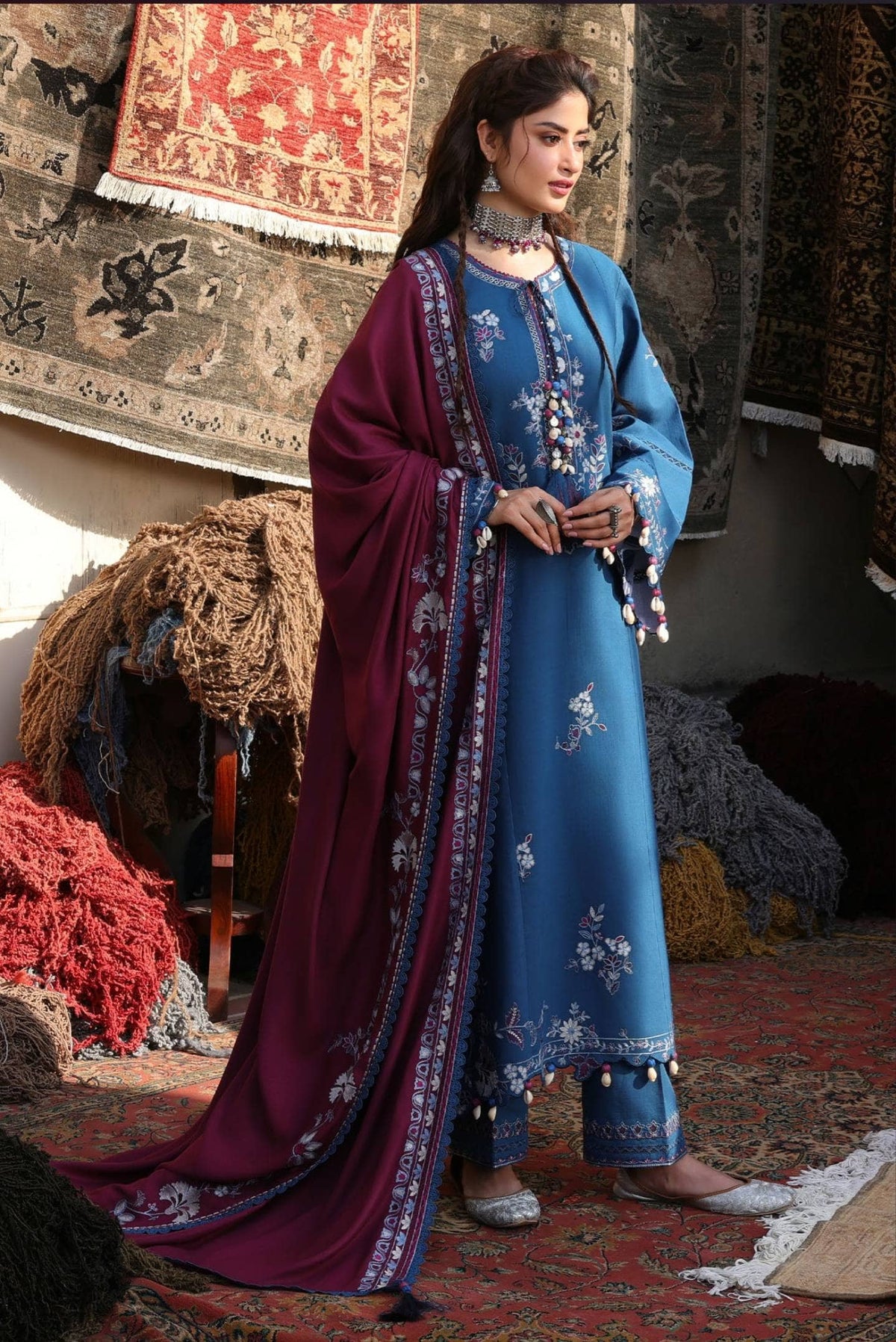 Cross Stitch Winter 26/OCEAN REVERIE-3PC KHADDAR SUIT/