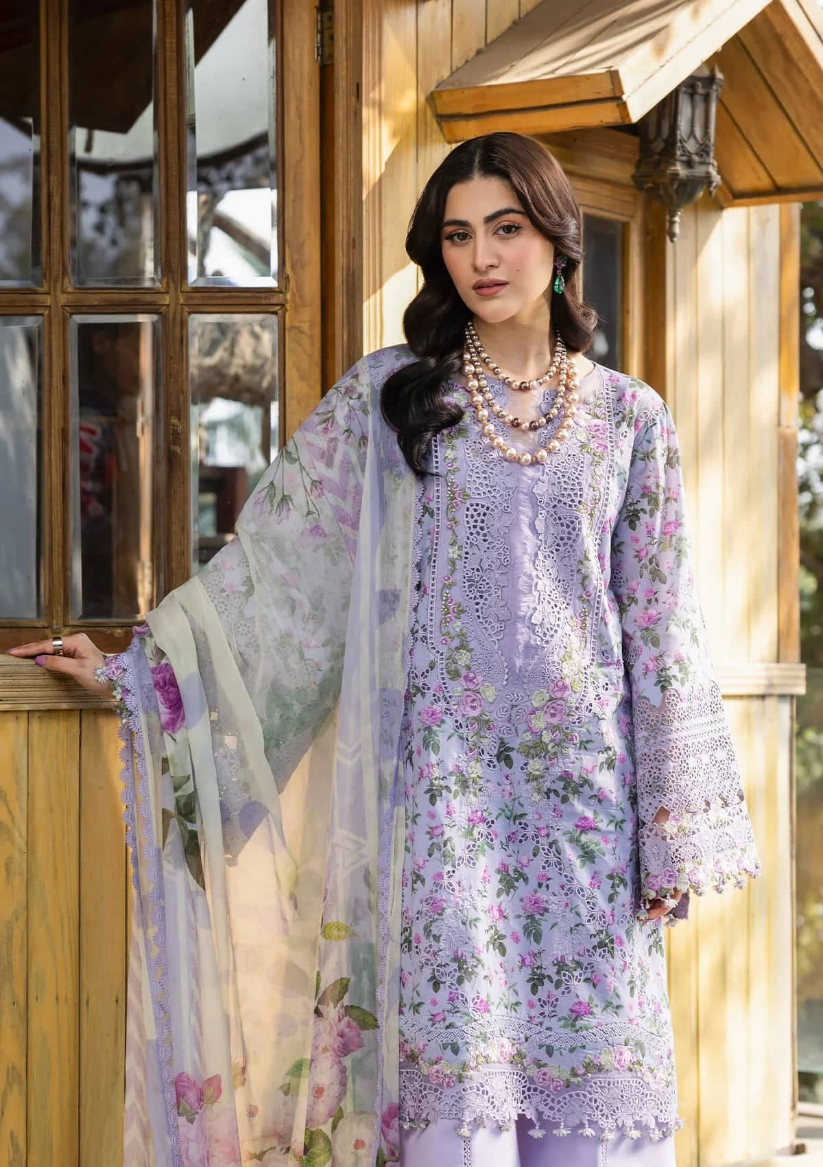 Restocked/Elaf Chikankari 26/ERC-6B IRIS/Chiffon Dupatta