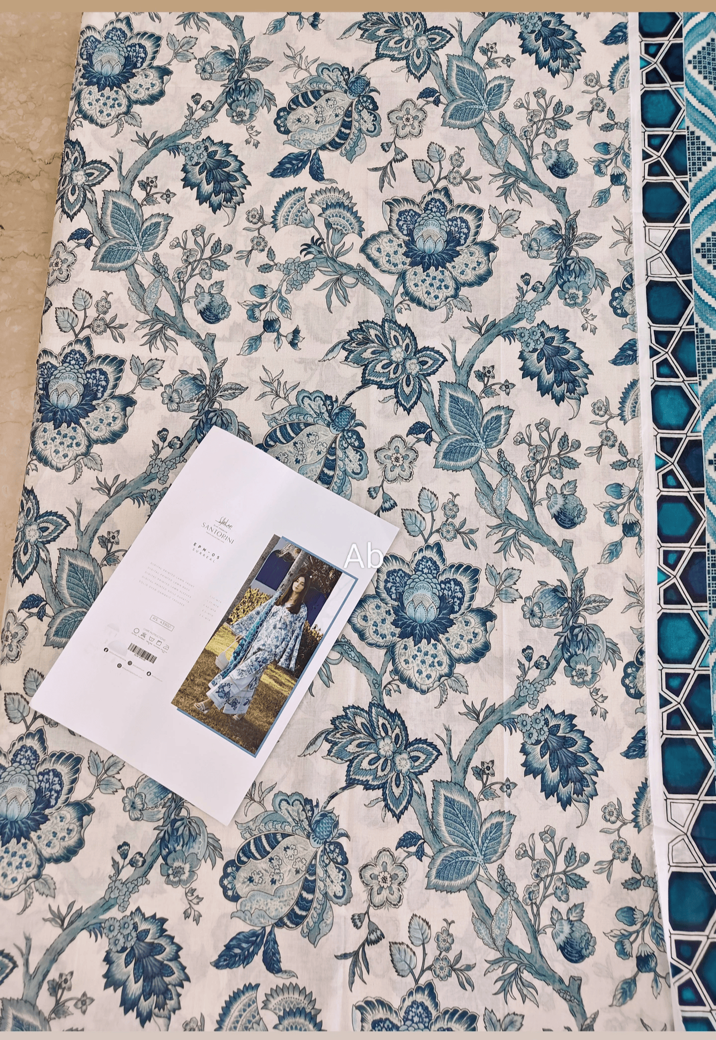 Open Pic/Elaf Santorini Prints Voil Dupatta/EPN-05 SURREAL