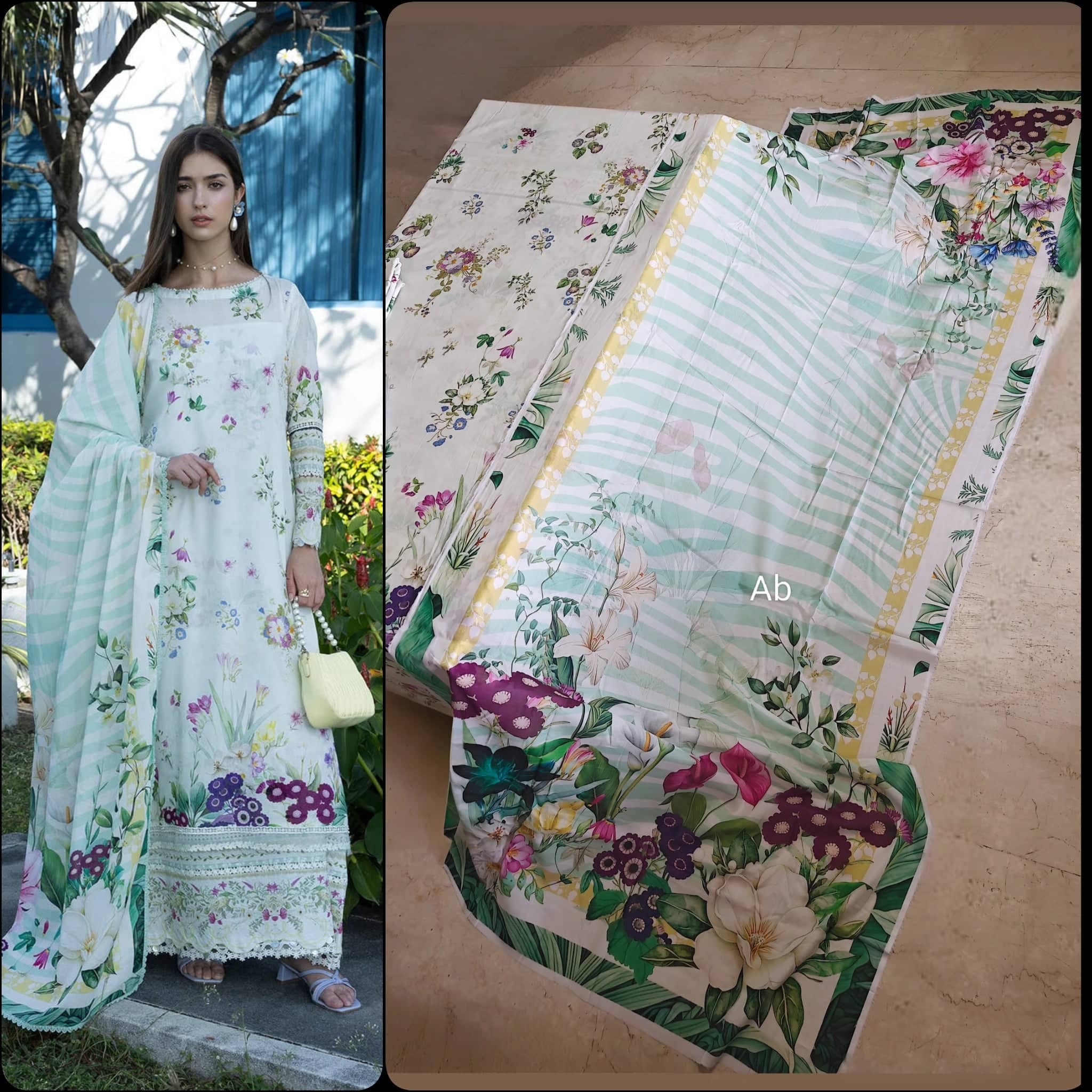 Open Pic/Elaf Santorini Prints Voil Dupatta/EPN-7B Moon Flower