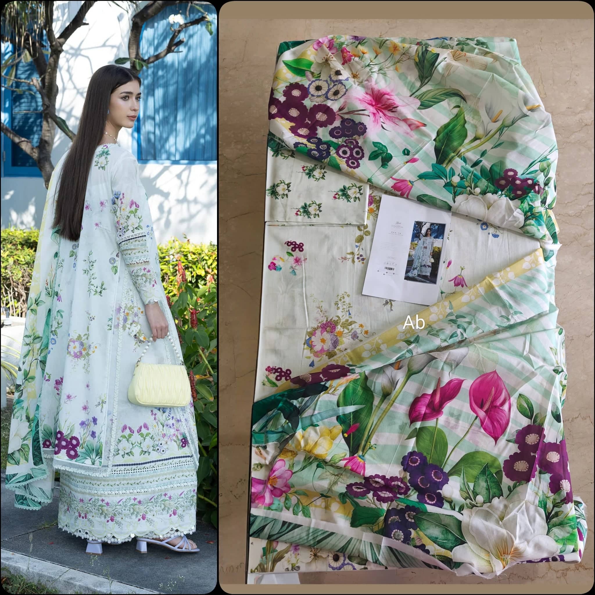 Open Pic/Elaf Santorini Prints Voil Dupatta/EPN-7B Moon Flower