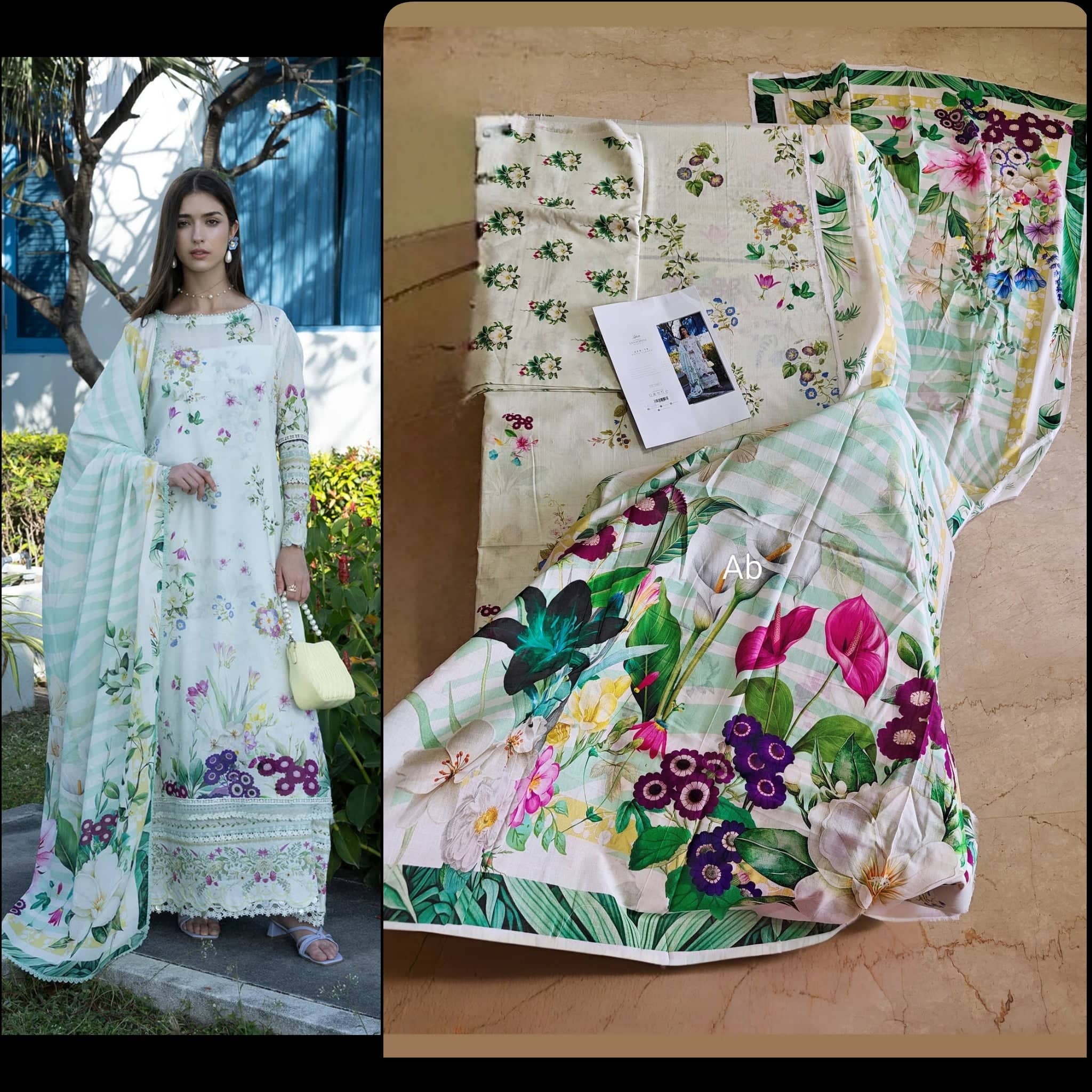 Open Pic/Elaf Santorini Prints Voil Dupatta/EPN-7B Moon Flower