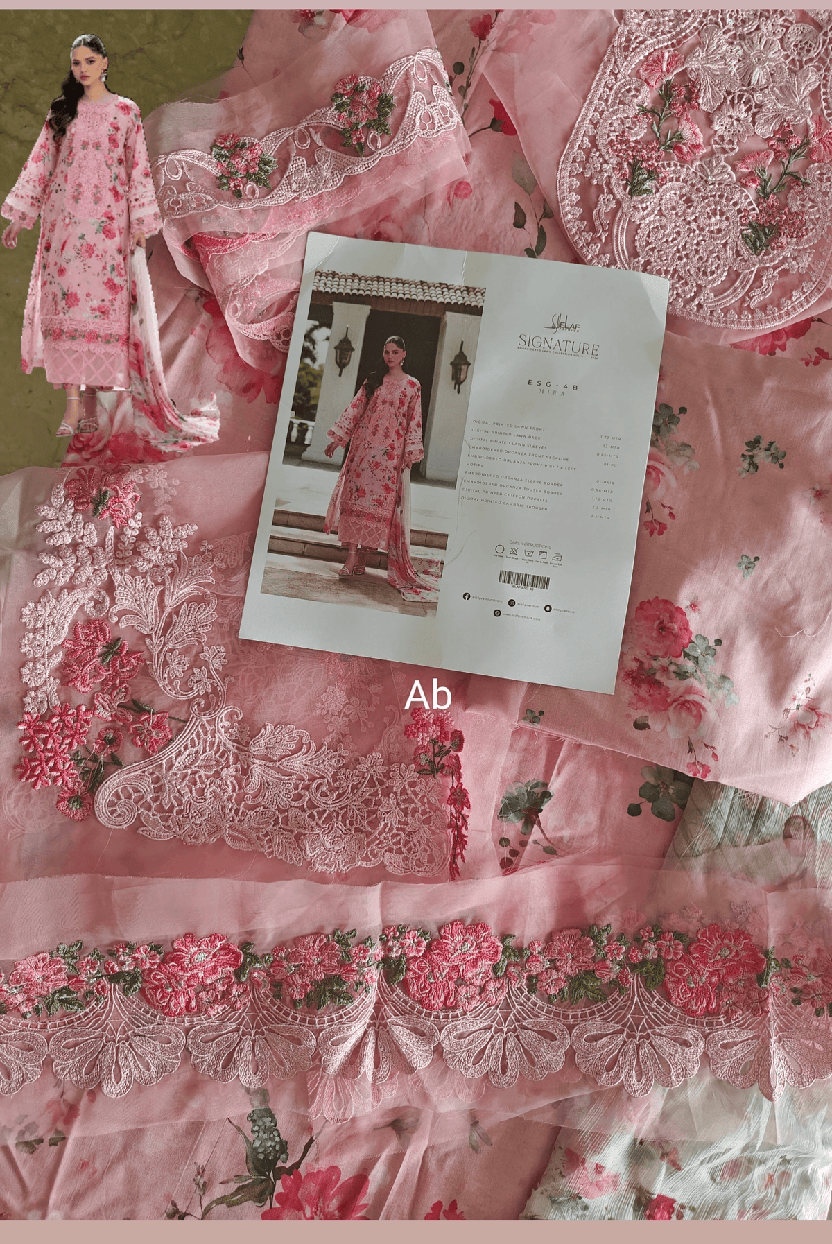 Sale‼️Open Pic/Elaf Signature Lawn/Vol 2/4B-Mira