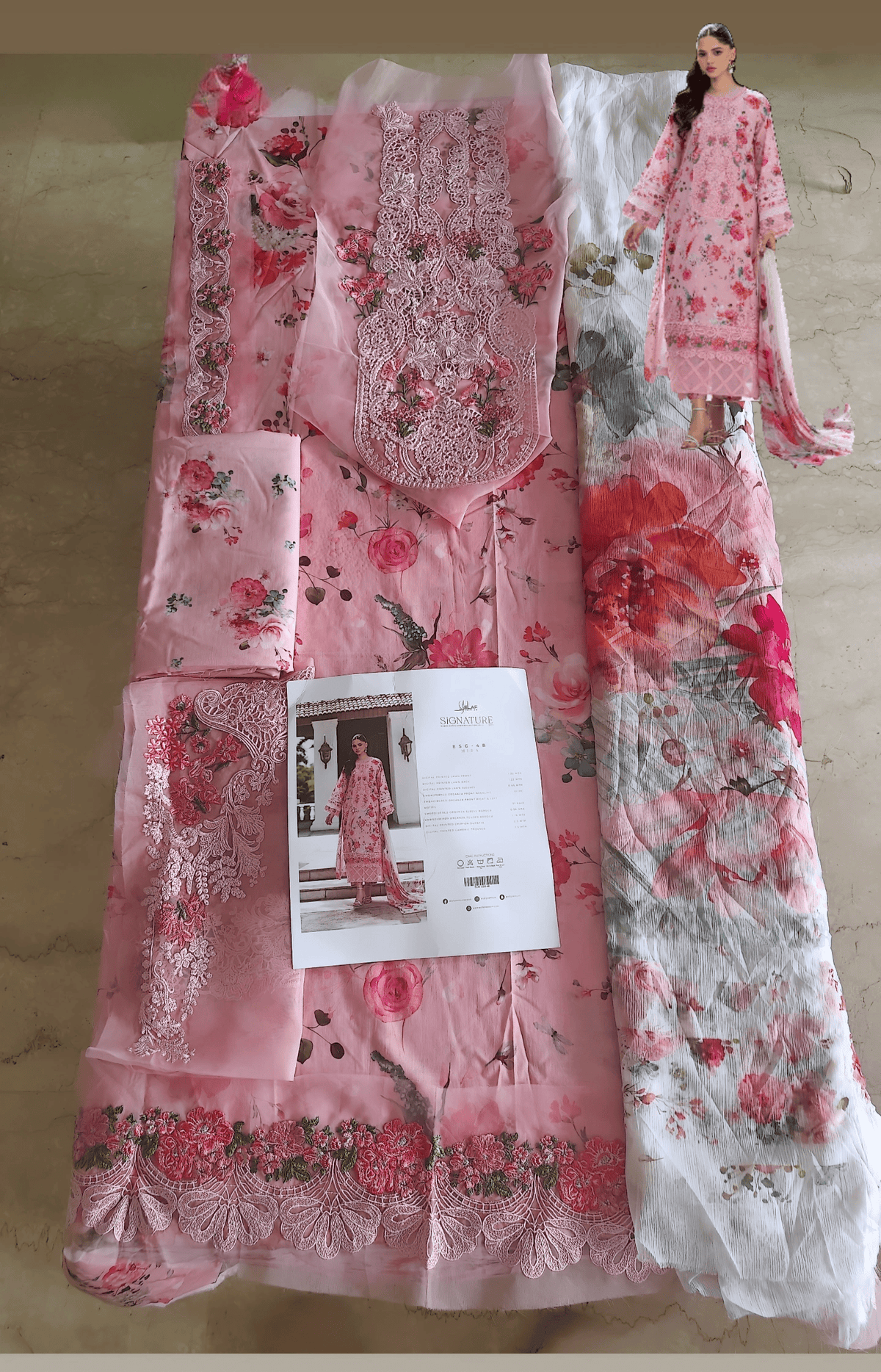 Sale‼️Open Pic/Elaf Signature Lawn/Vol 2/4B-Mira