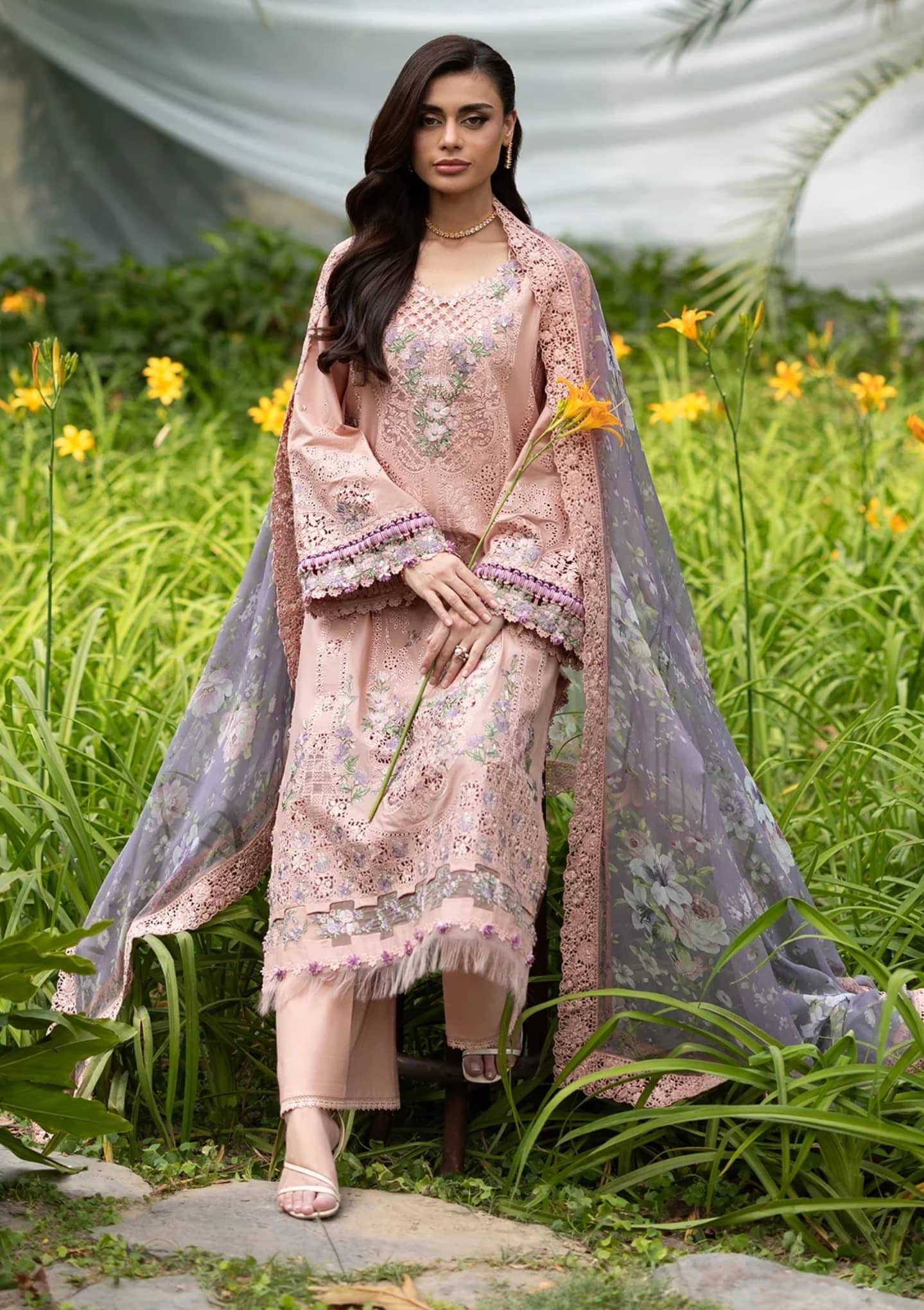 Elaf Premium Lawn 26/Vol 2/ELQ-6A BLUSHING ROSE