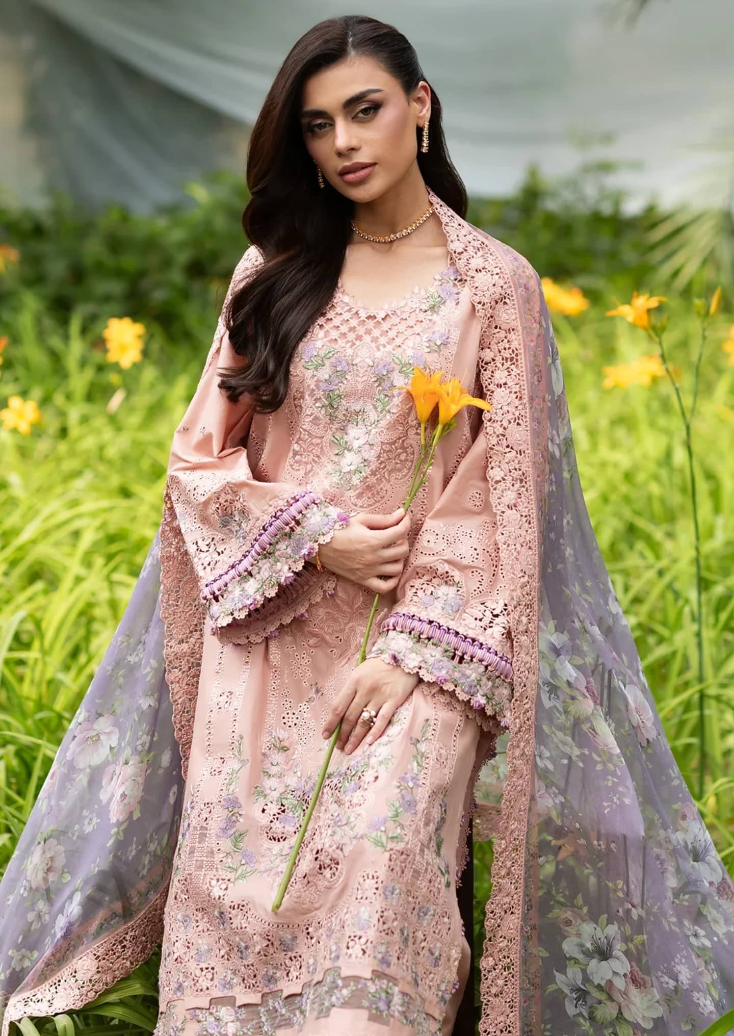 Elaf Premium Lawn 26/Vol 2/ELQ-6A BLUSHING ROSE