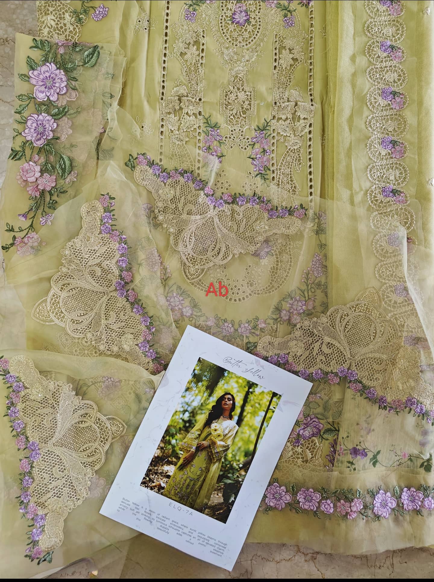 Open Pic/Elaf Premium Lawn 26/Vol 2/ELQ-7A BUTTER YELLOW