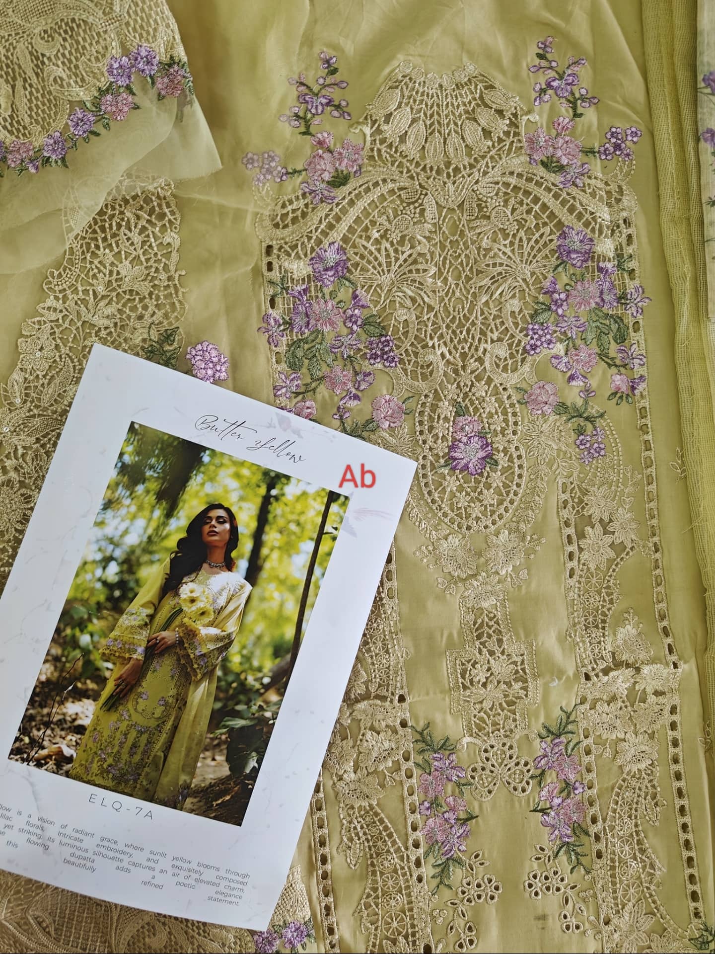 Open Pic/Elaf Premium Lawn 26/Vol 2/ELQ-7A BUTTER YELLOW