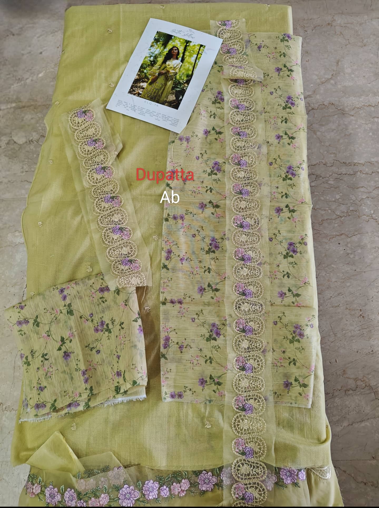 Open Pic/Elaf Premium Lawn 26/Vol 2/ELQ-7A BUTTER YELLOW