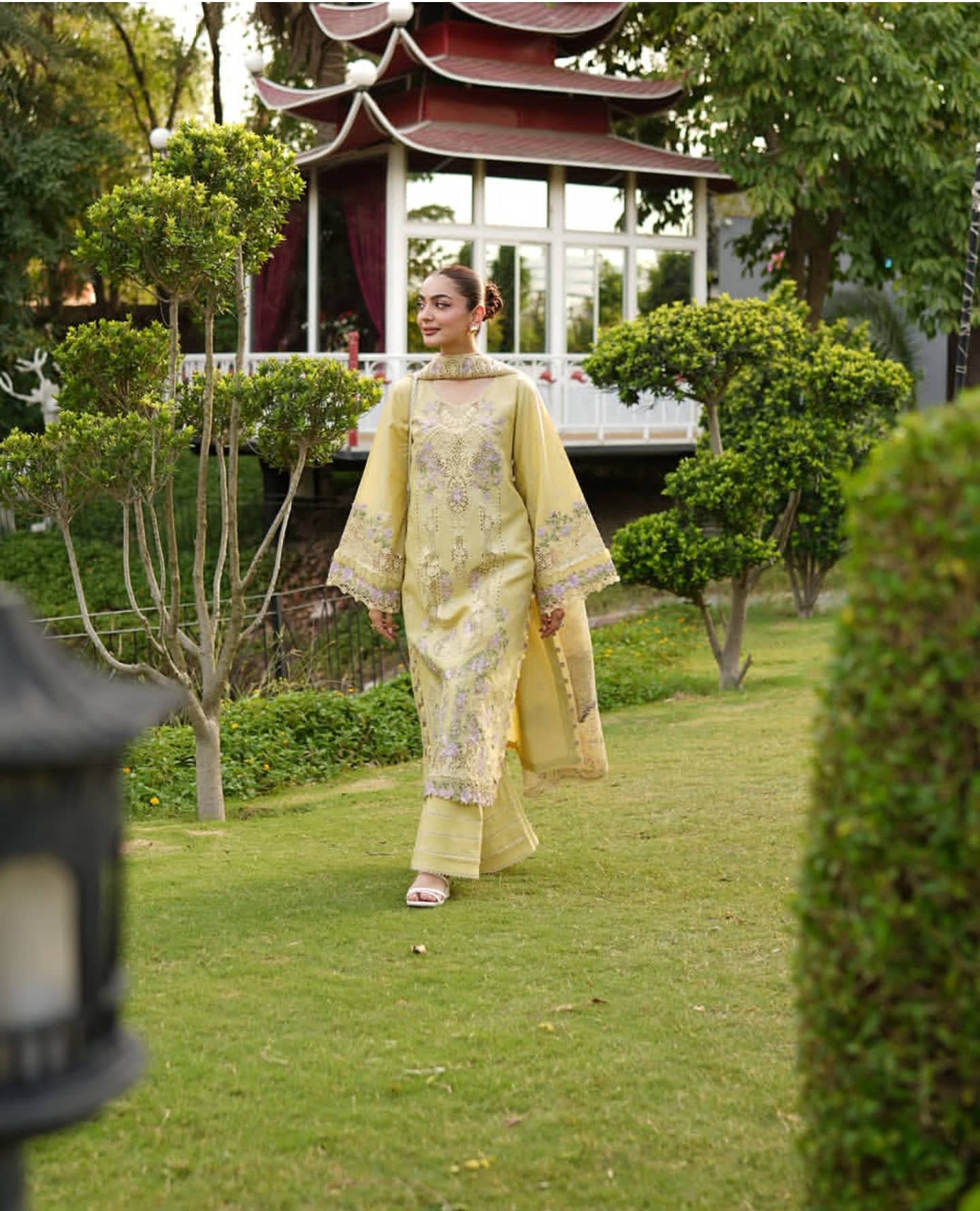 Spotted in Elaf Premium Lawn 26/Vol 2/ELQ-7A BUTTER YELLOW