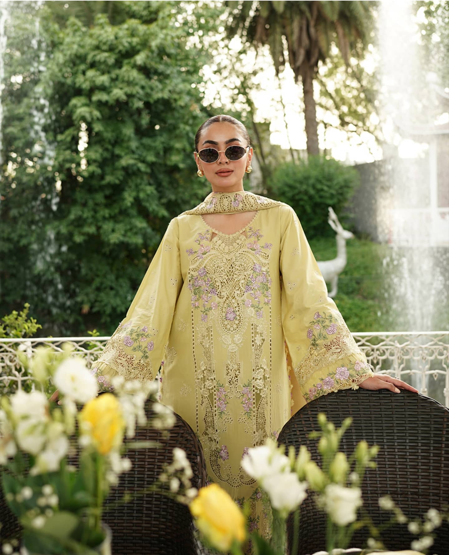 Spotted in Elaf Premium Lawn 26/Vol 2/ELQ-7A BUTTER YELLOW