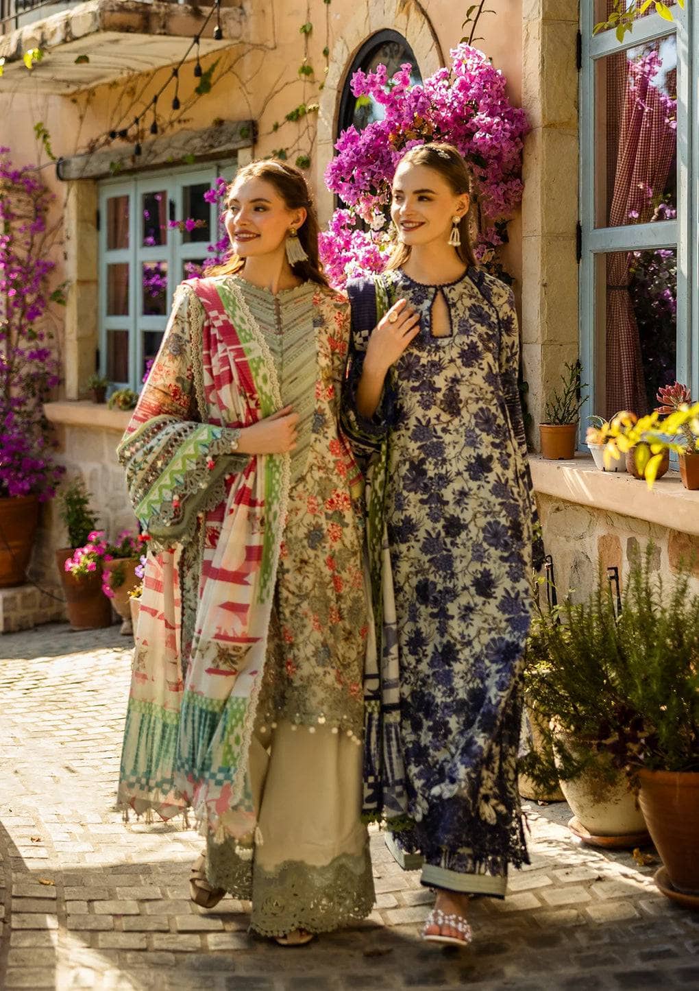 Elaf Chikankari/ELK-01A BLUE BLOSSOM/Grey Blue