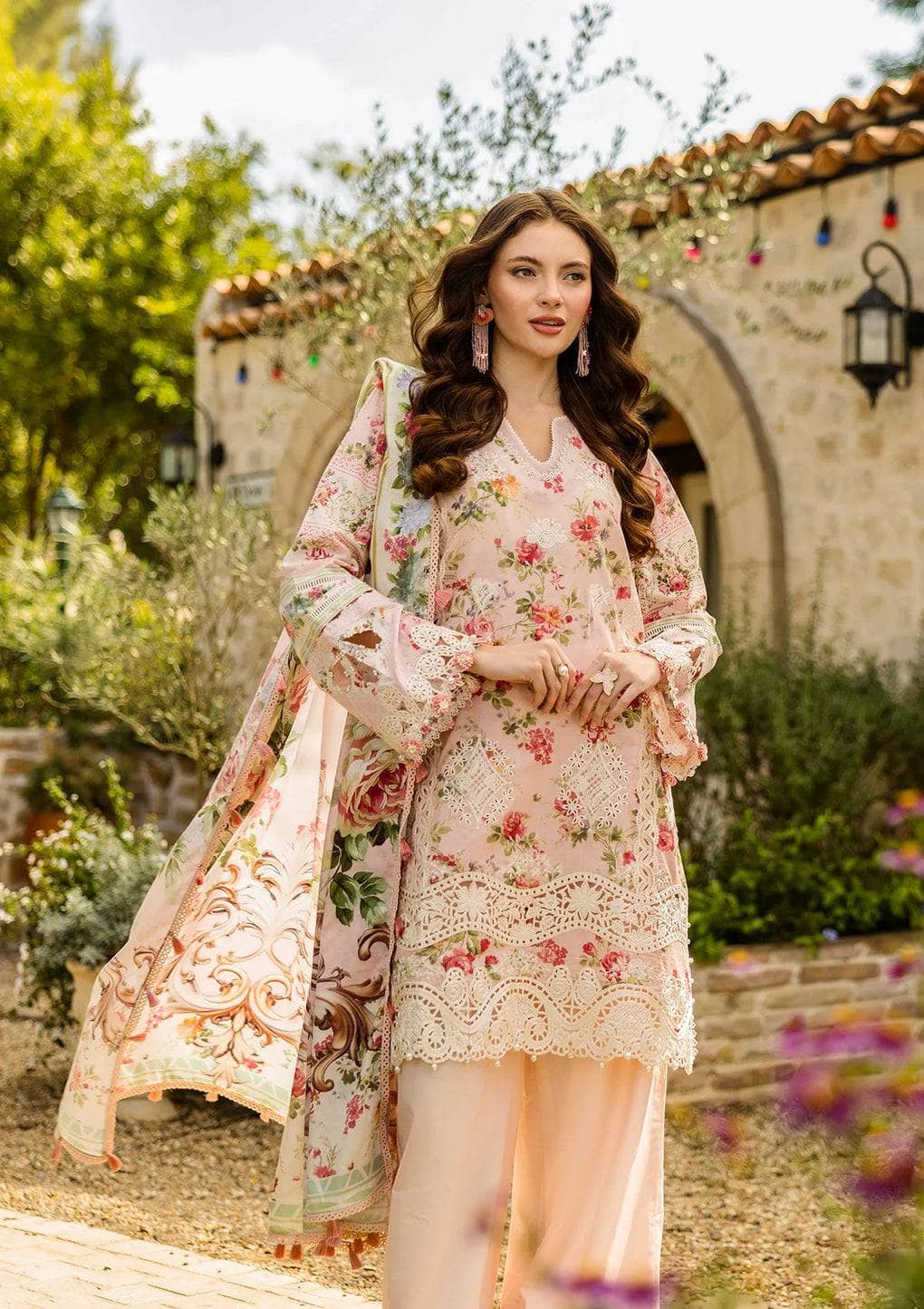 Restocked/Elaf Chikankari/ELK-04B TRUE LOVE/Pink