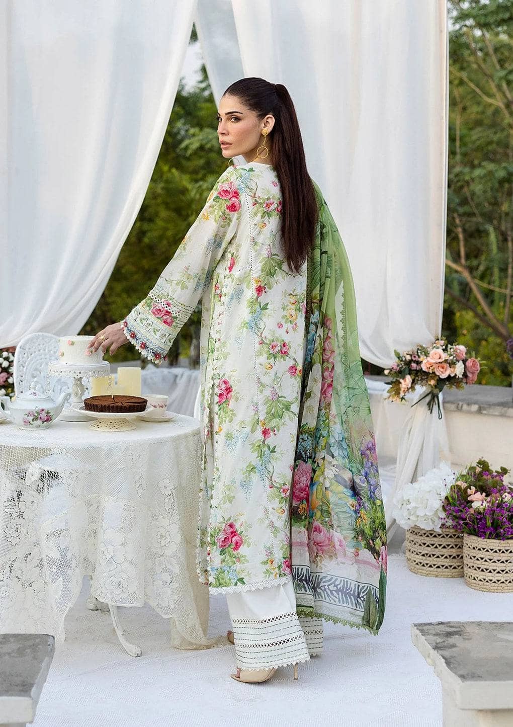 Elaf Prints Chiffon Dupatta Collection/ECD-6A BLOSSOMEA