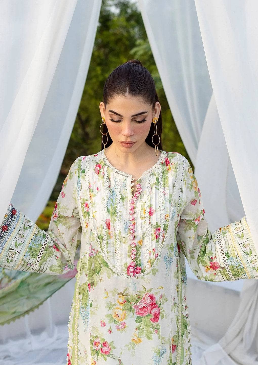 Elaf Prints Chiffon Dupatta Collection/ECD-6A BLOSSOMEA