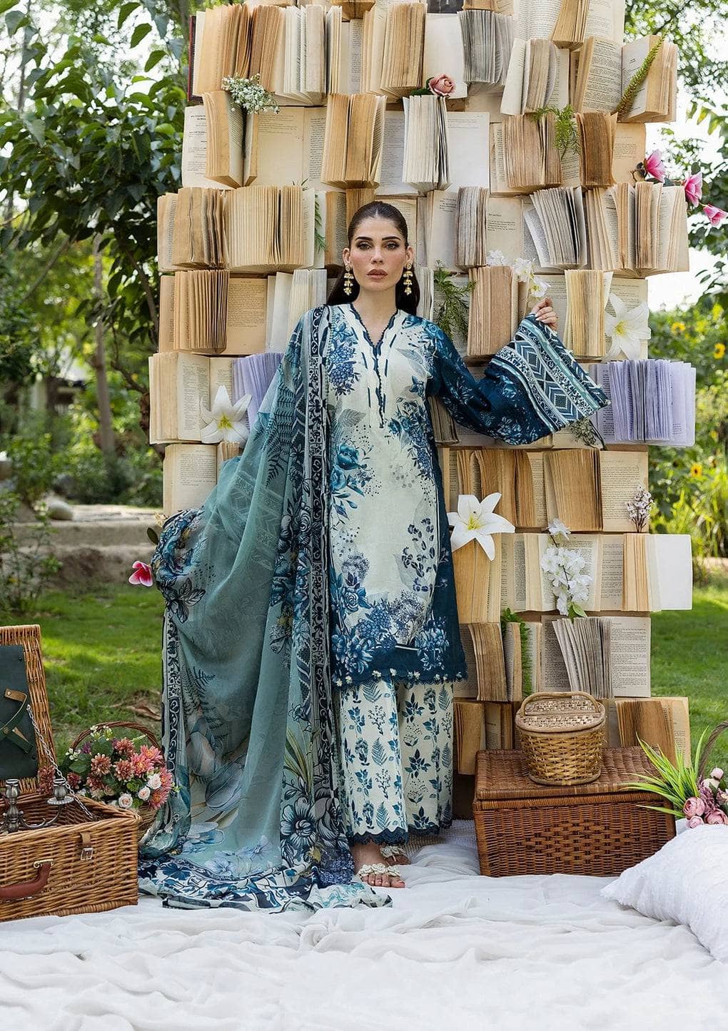 Elaf Prints Chiffon Dupatta Collection/ECD-7A FLOREYA