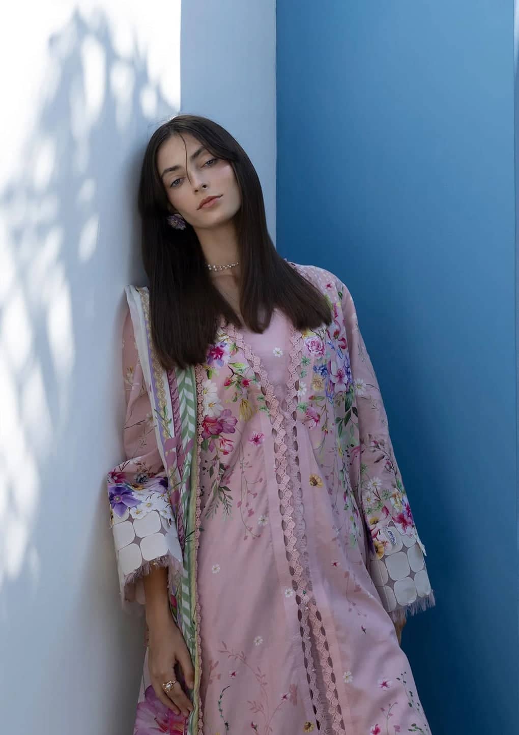 Restocked/Elaf Santorini Prints Voil Dupatta/EPN-02 ANGEL