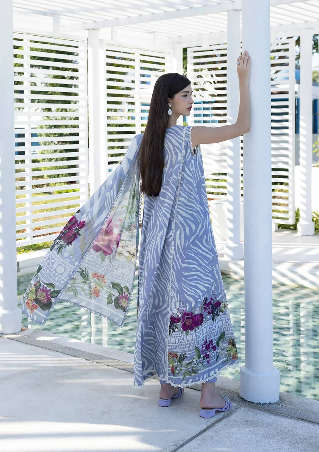 Elaf Santorini Prints Voil Dupatta/EPN-3B SEIRA