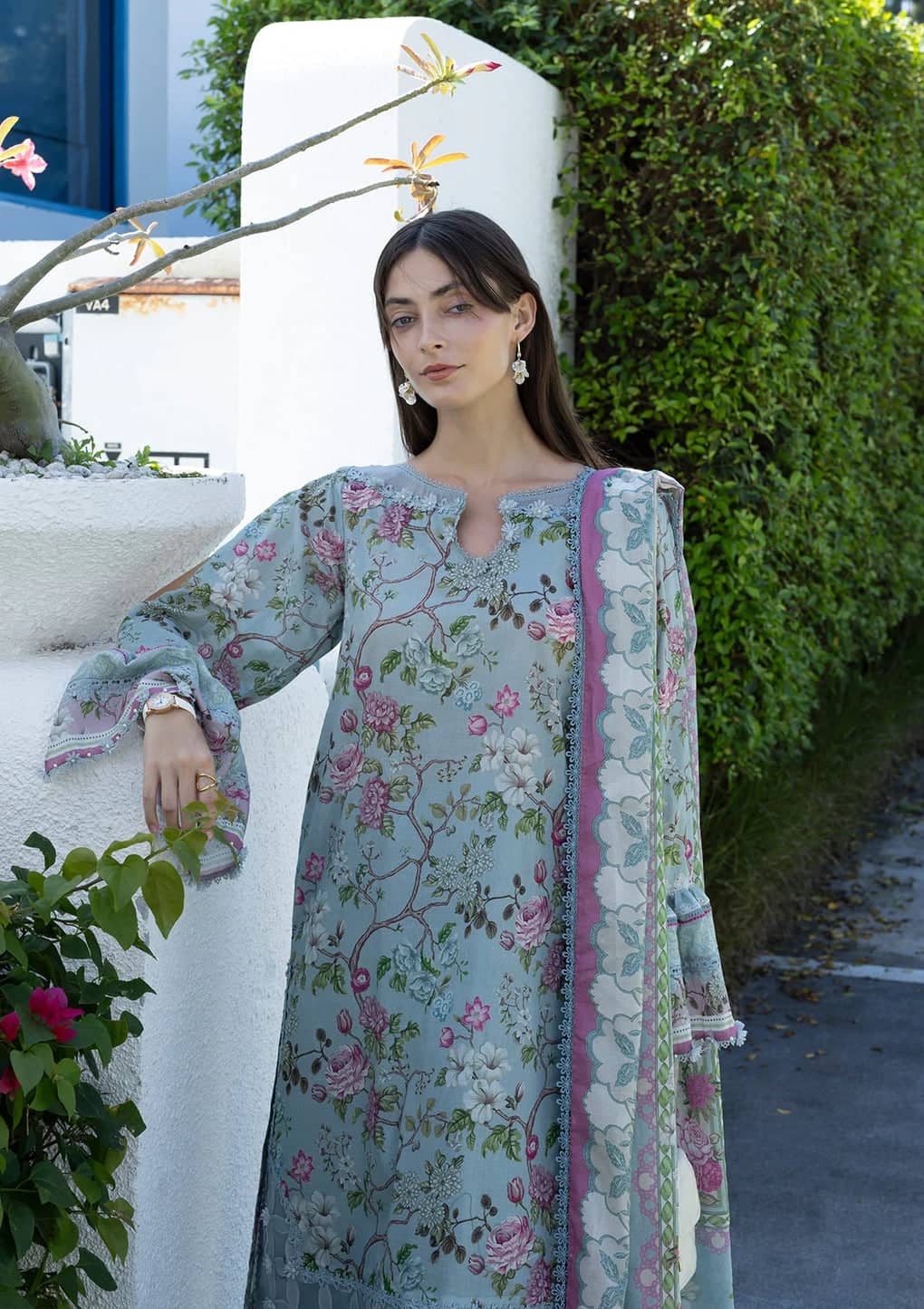 Elaf Santorini Prints Voil Dupatta/EPN-8A EIRINI BLOOM