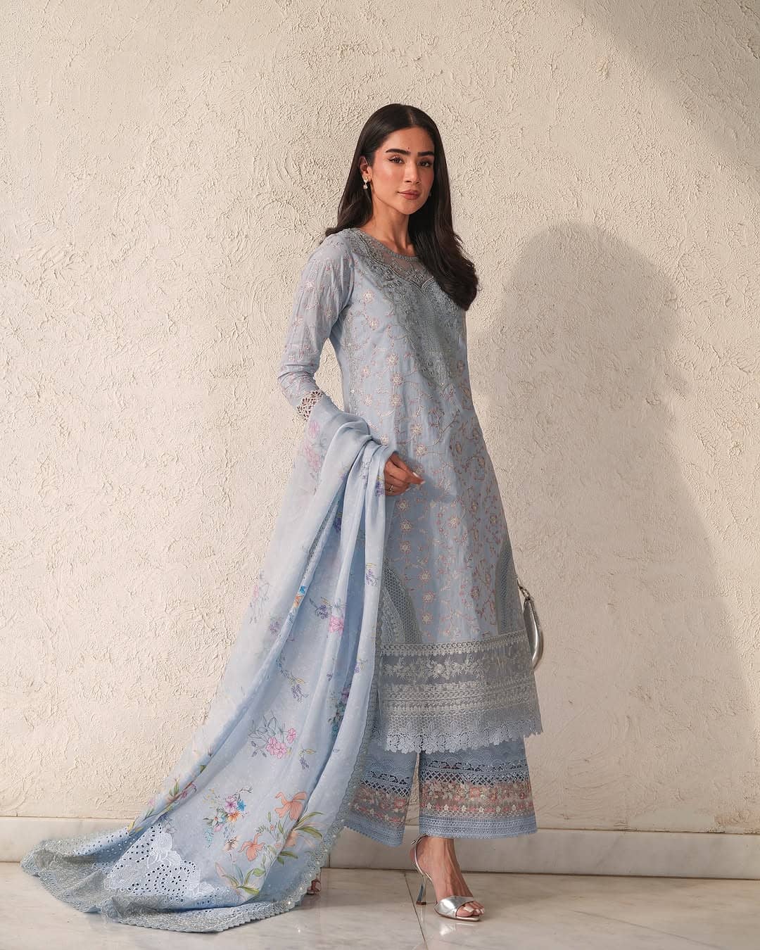 Faiza Saqlain spotted Spotted in Faiza Saqlain Lawn/Liana/Pastel Blue