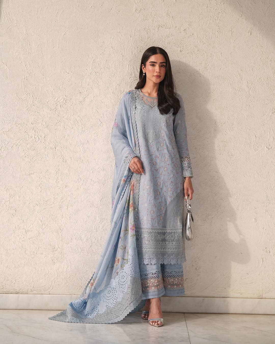 Faiza Saqlain spotted Spotted in Faiza Saqlain Lawn/Liana/Pastel Blue