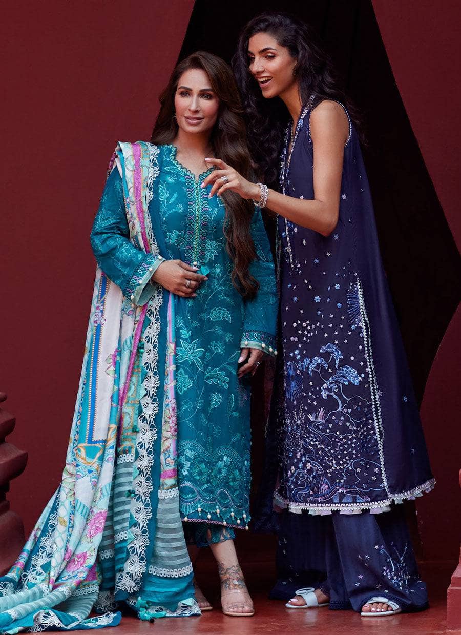 Farah Talib Aziz Lawn Pakistani Suits Farah Talib Aziz Suay/Izia Blue