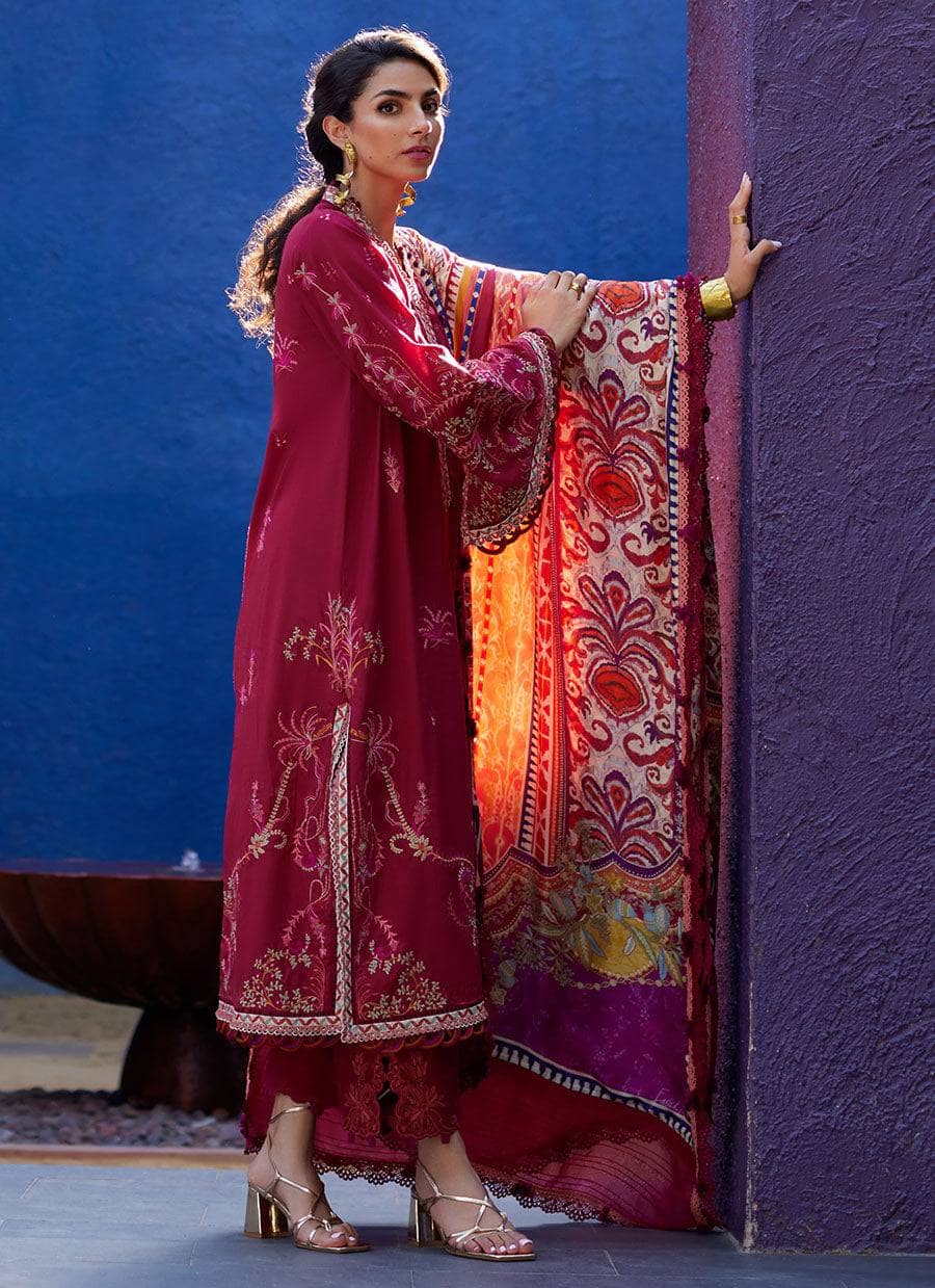 Farah Talib Aziz Lawn Pakistani Suits Restocked/Farah Talib Aziz Suay/Enzo Red