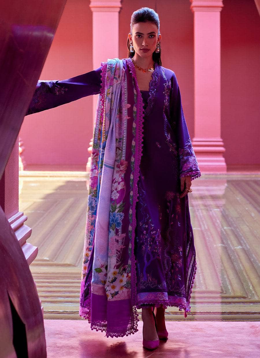 Farah Talib Aziz Lawn Pakistani Suits Restocked/Farah Talib Aziz Suay/Yuri Purple