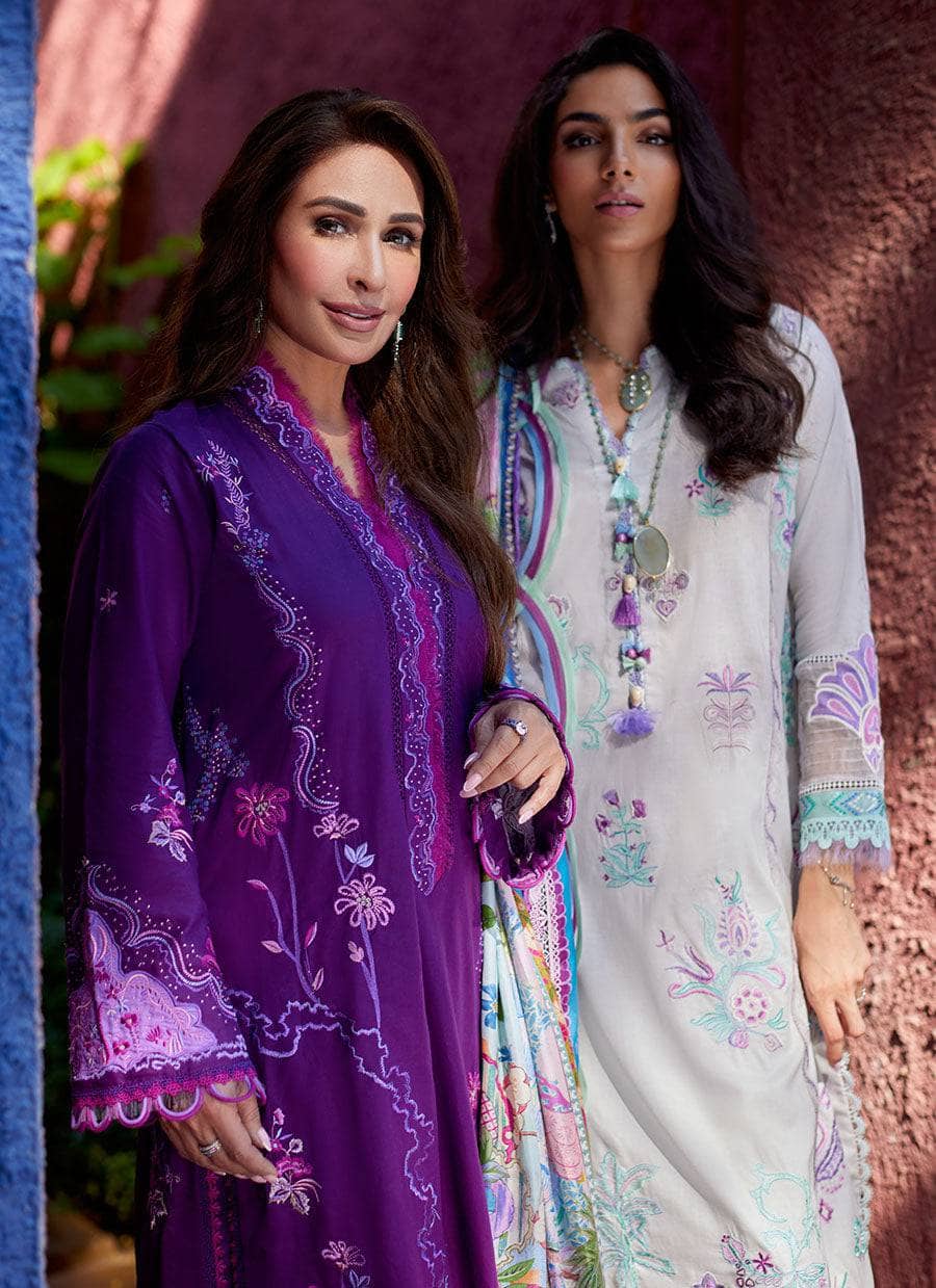 Farah Talib Aziz Lawn Pakistani Suits Restocked/Farah Talib Aziz Suay/Yuri Purple