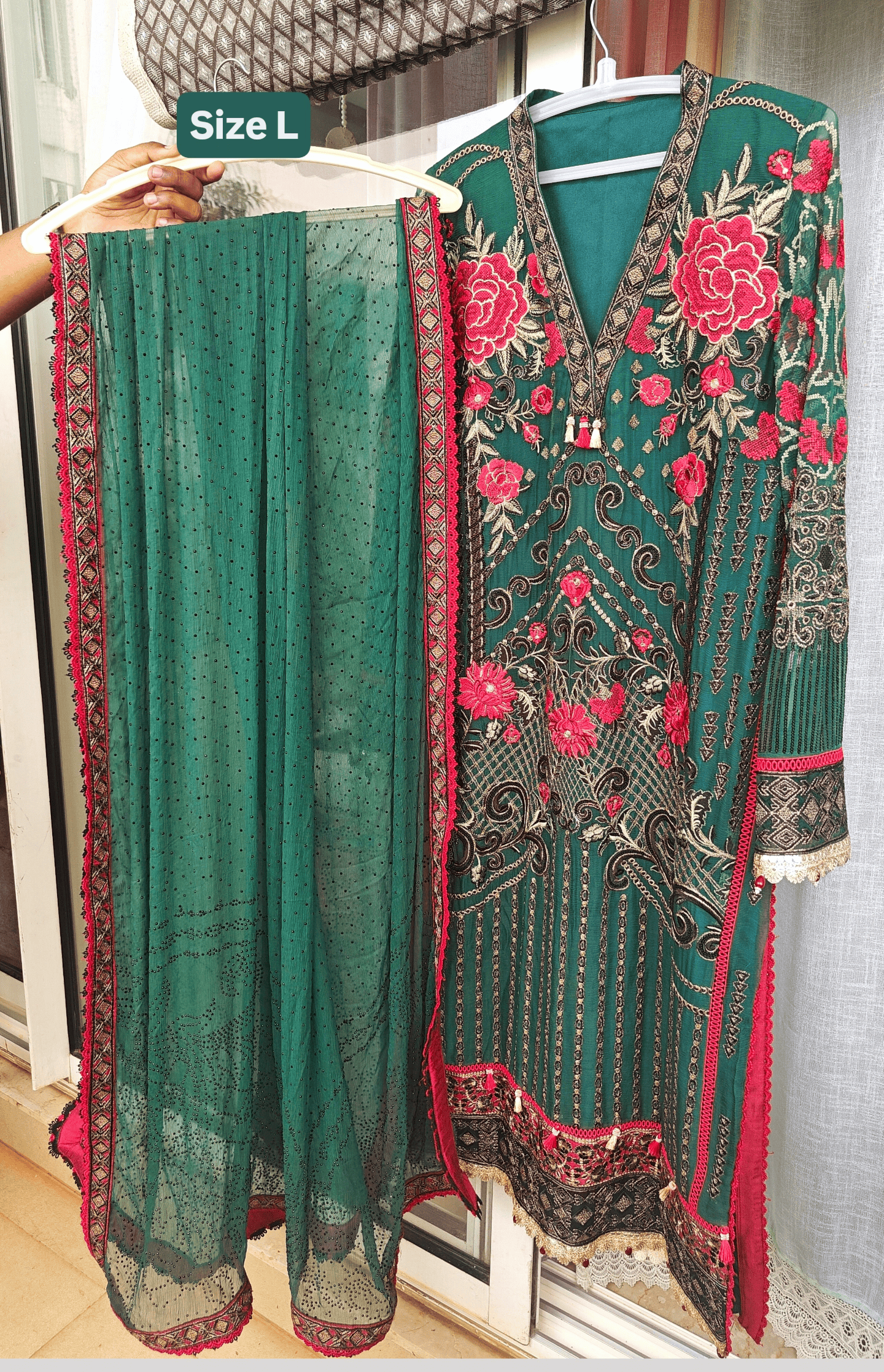 Ready To Wear/Stitched Flossie Embroidered Chiffon Collection/Luxury Edition Vol-5/Ruby Woa