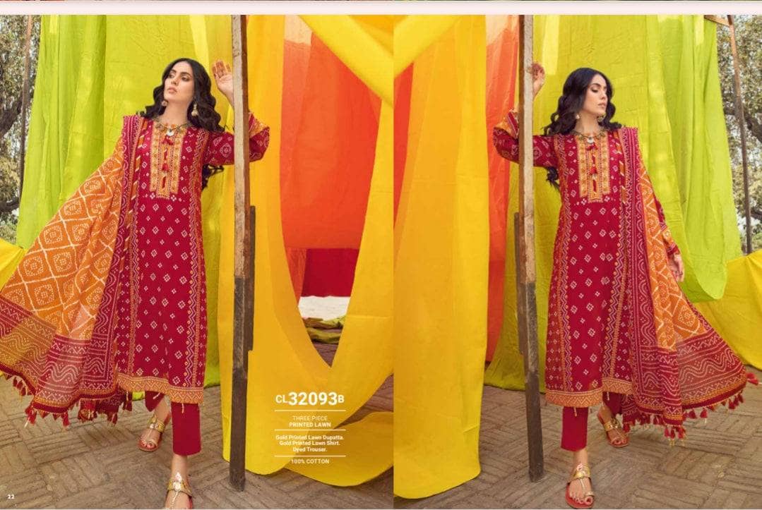 Gul Ahmed Chunari Lawn 23/CL32093B