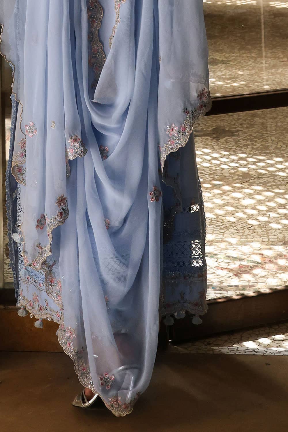 Gul Ahmed Luxury Eid 26/FE 62001/Embroideried Chiffon Dupatta
