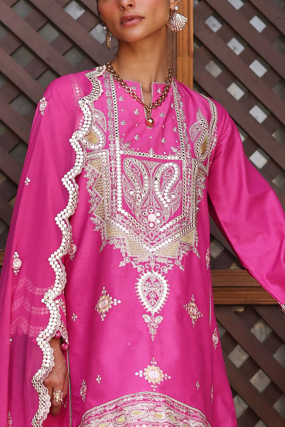 Gul Ahmed Luxury Eid 26/FE 62012/Embroideried Chiffon Dupatta