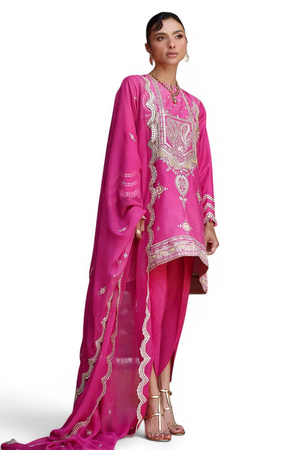 Gul Ahmed Luxury Eid 26/FE 62012/Embroideried Chiffon Dupatta