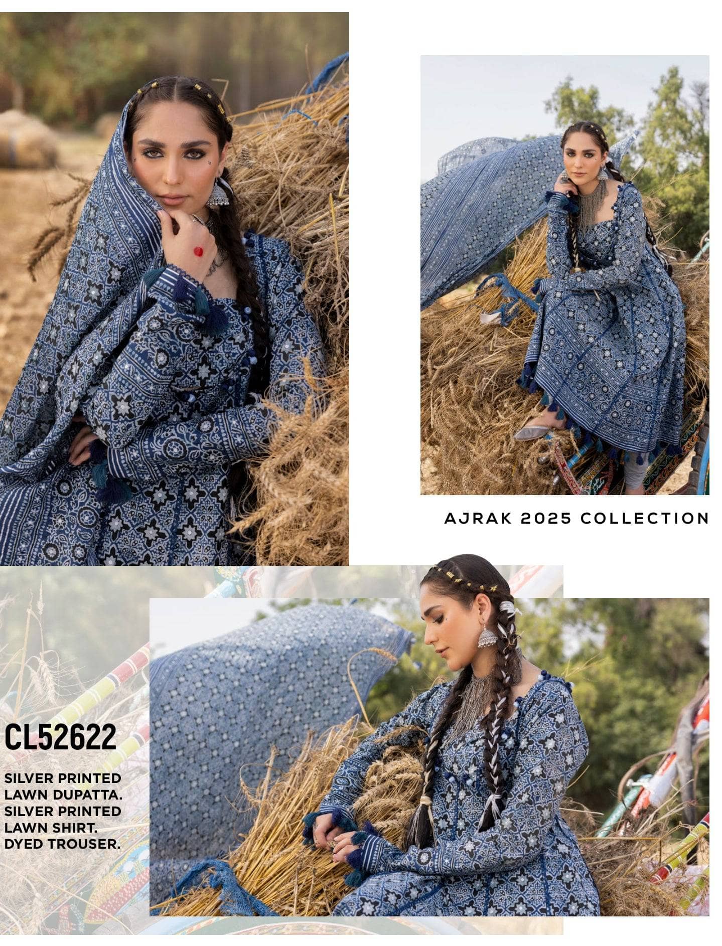 Restocked/Gul Ahmed Ajrak Collection 25/CL52622