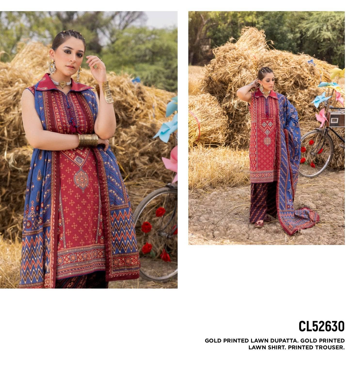 Restocked/Gul Ahmed Ajrak Collection 25/CL52630