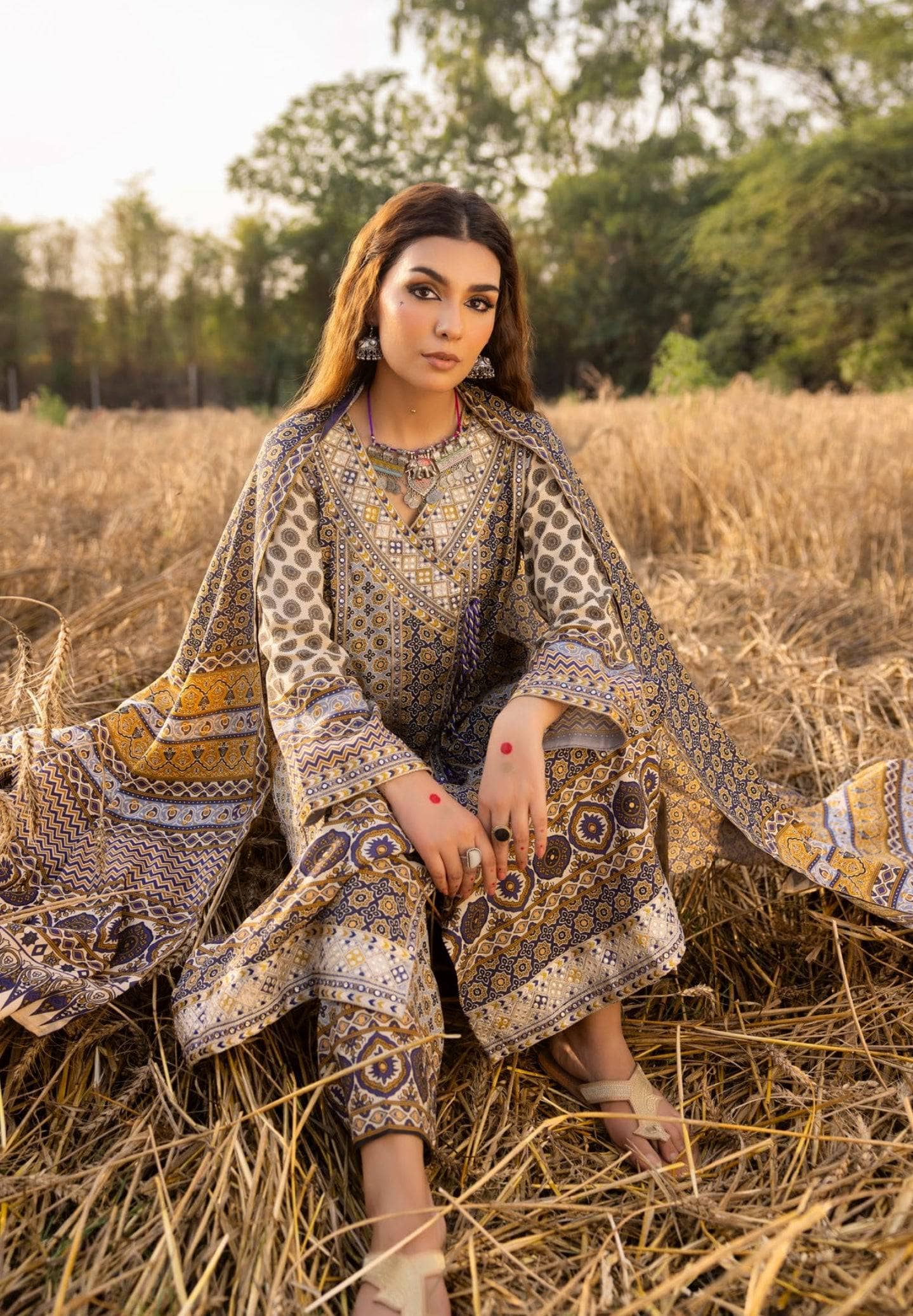 Restocked/Gul Ahmed Ajrak Collection 25/SP52068