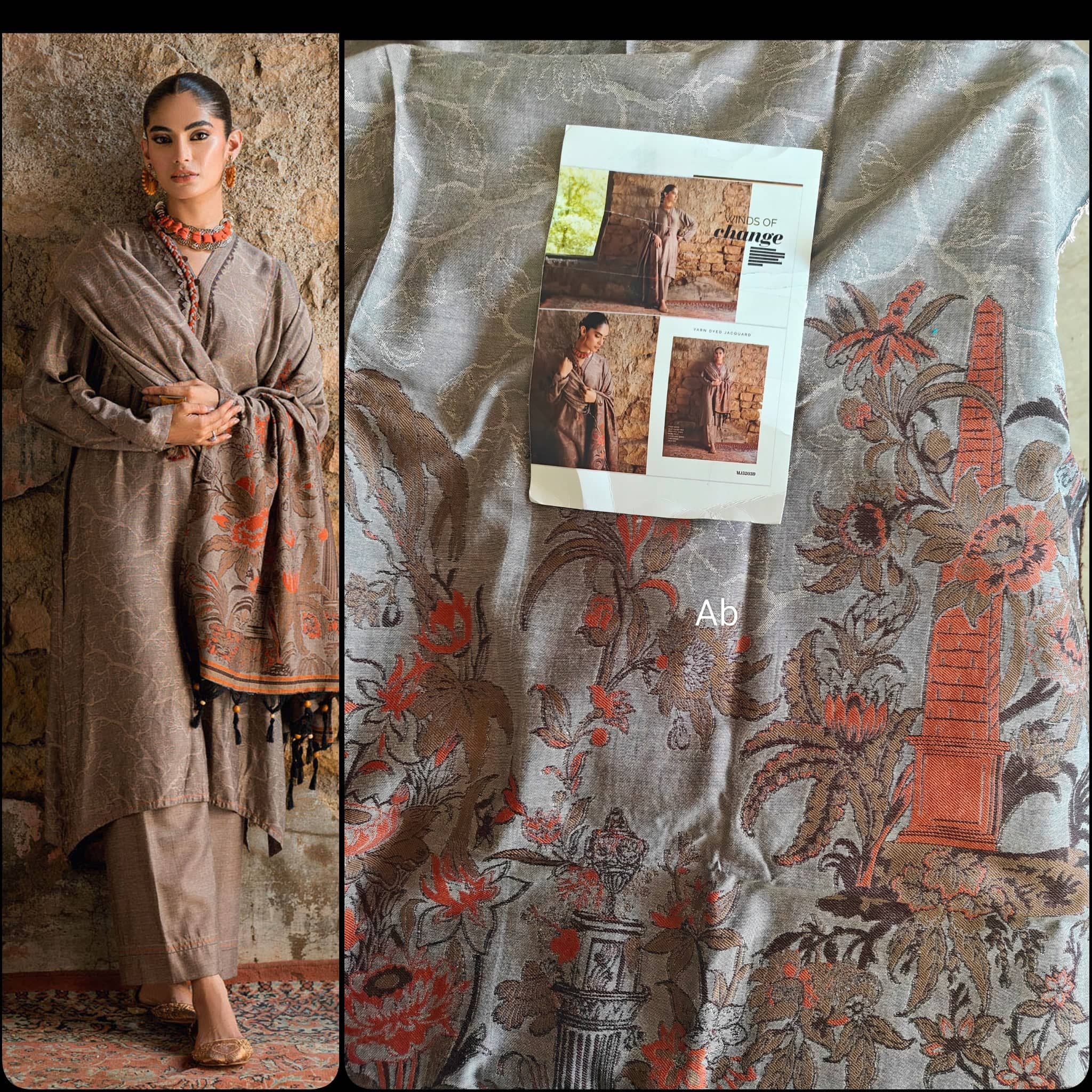 Gul Ahmed open pics Open Pic/Gul Ahmed Luxe Winter/MJ 52039/Jacquard Shawl