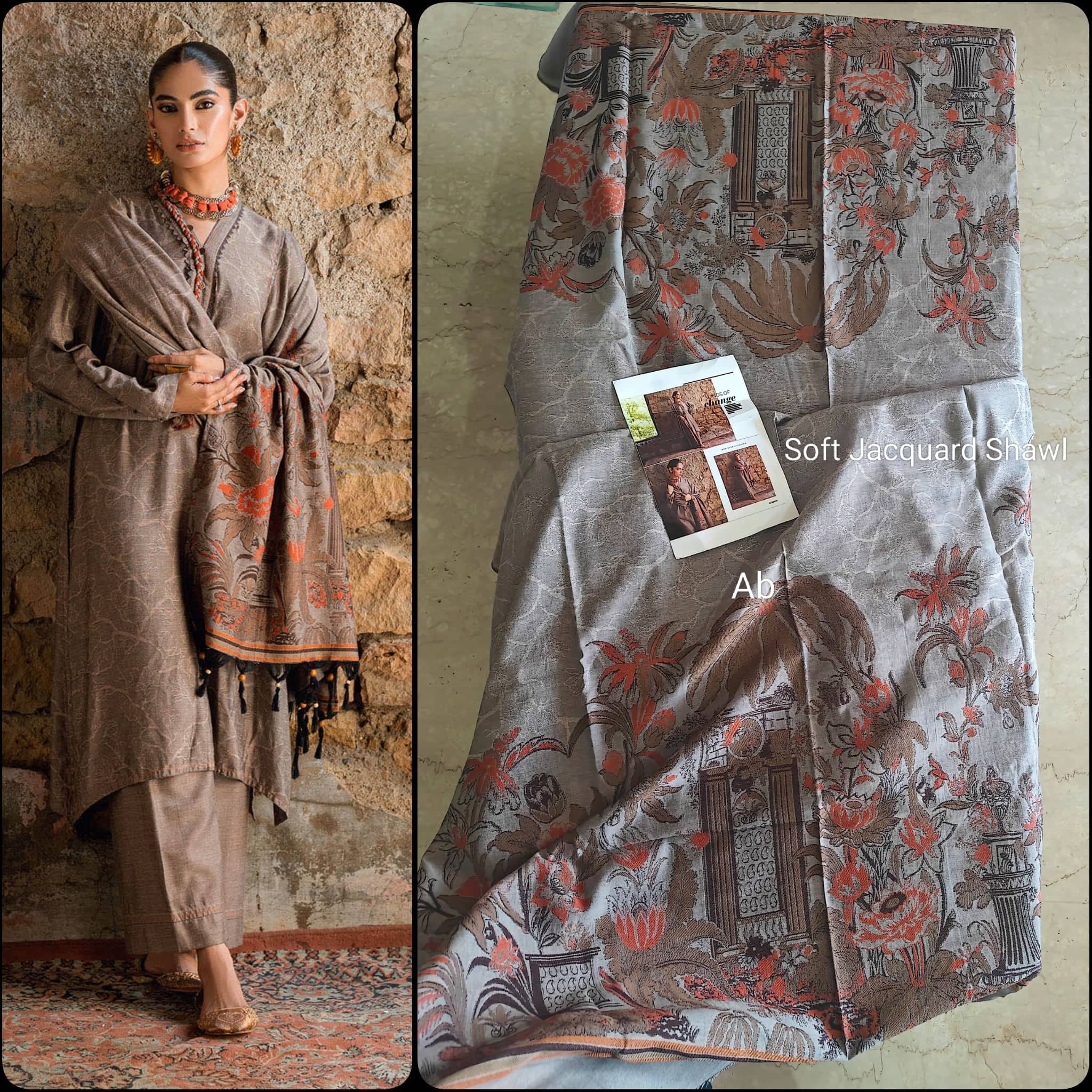 Gul Ahmed open pics Open Pic/Gul Ahmed Luxe Winter/MJ 52039/Jacquard Shawl
