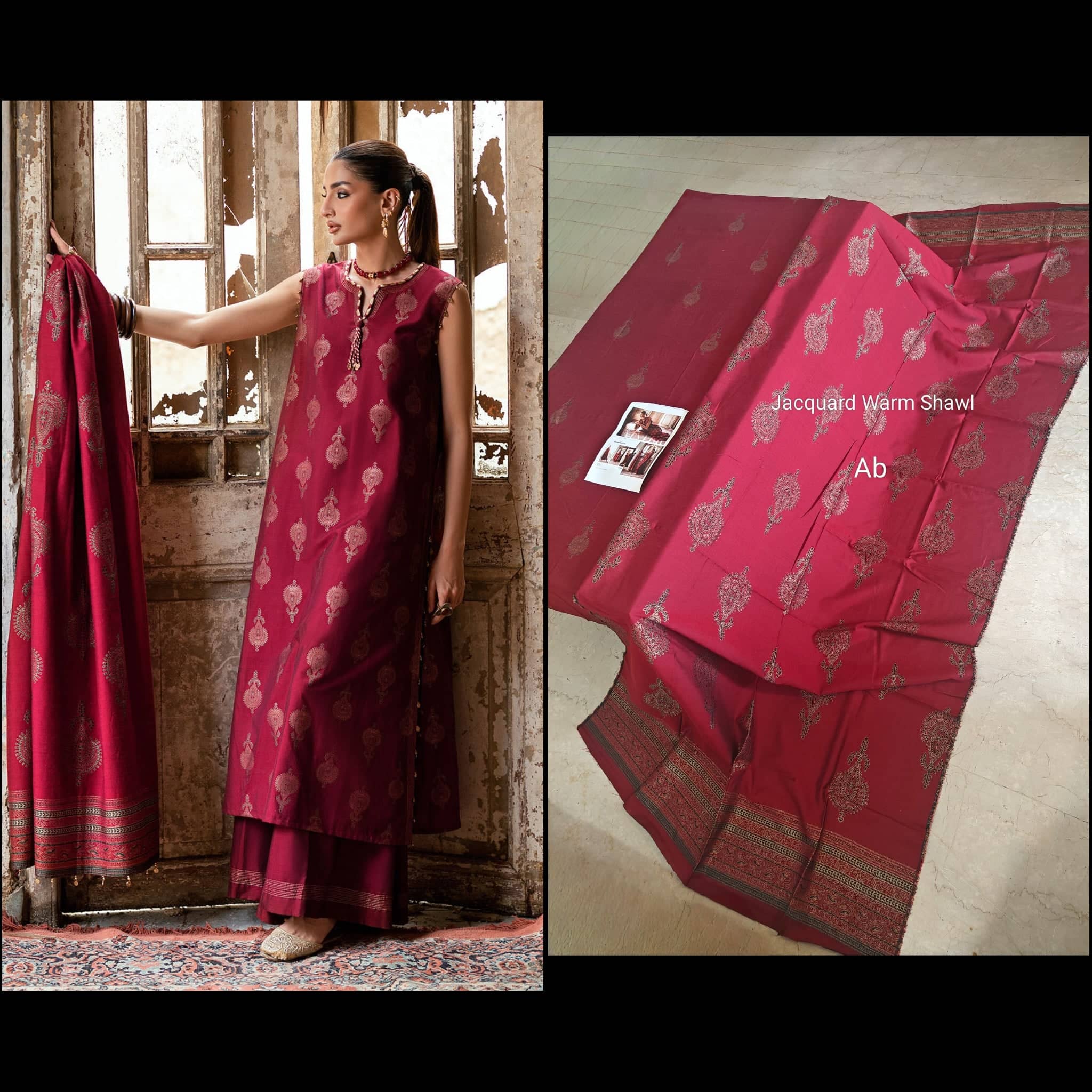 Gul Ahmed open pics Open Pic/Gul Ahmed Luxe Winter/MJ52038/Jacquard Shawl