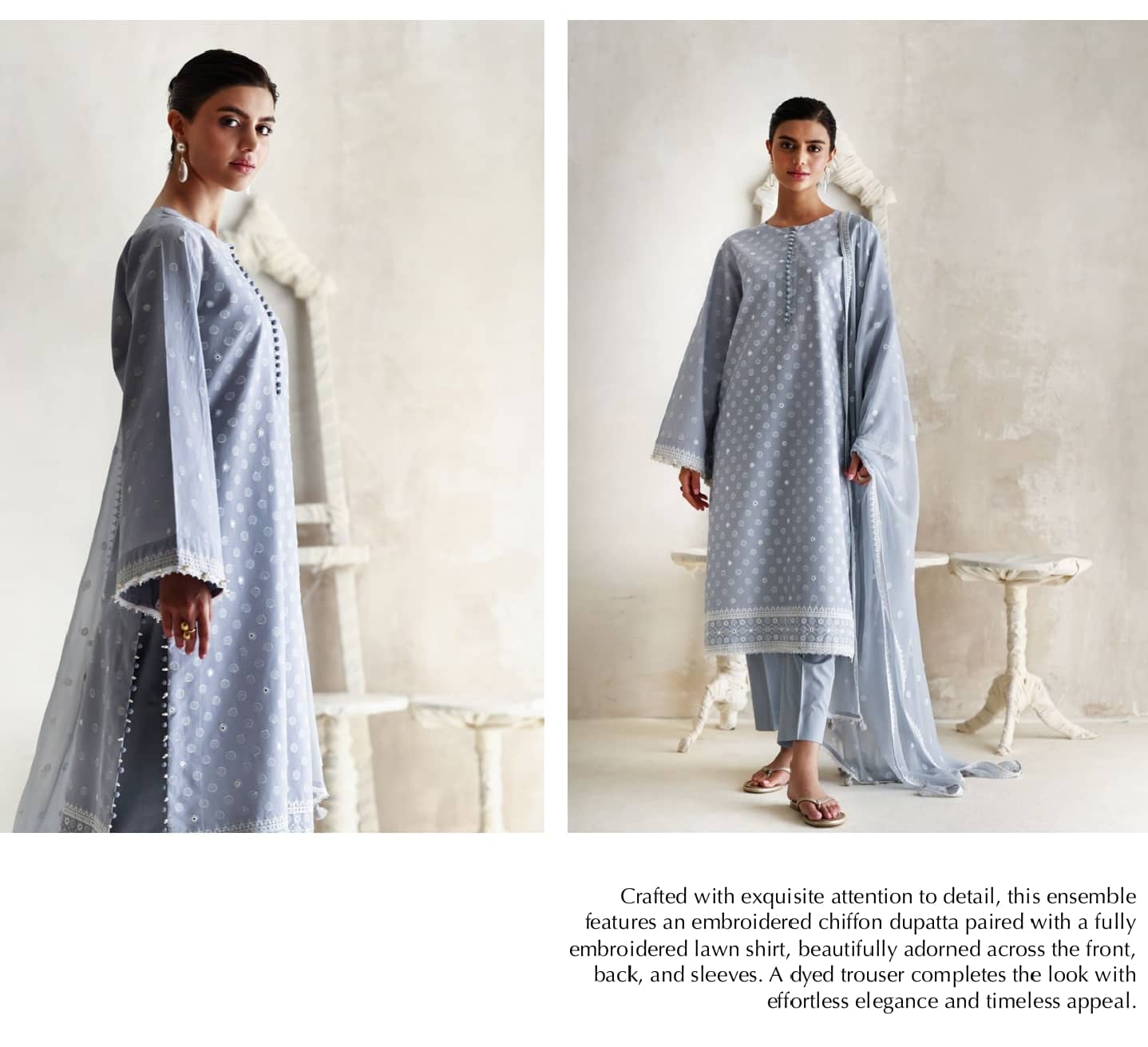 Gul Ahmed Luxe Summer/Cerulean Flora/PM 62083