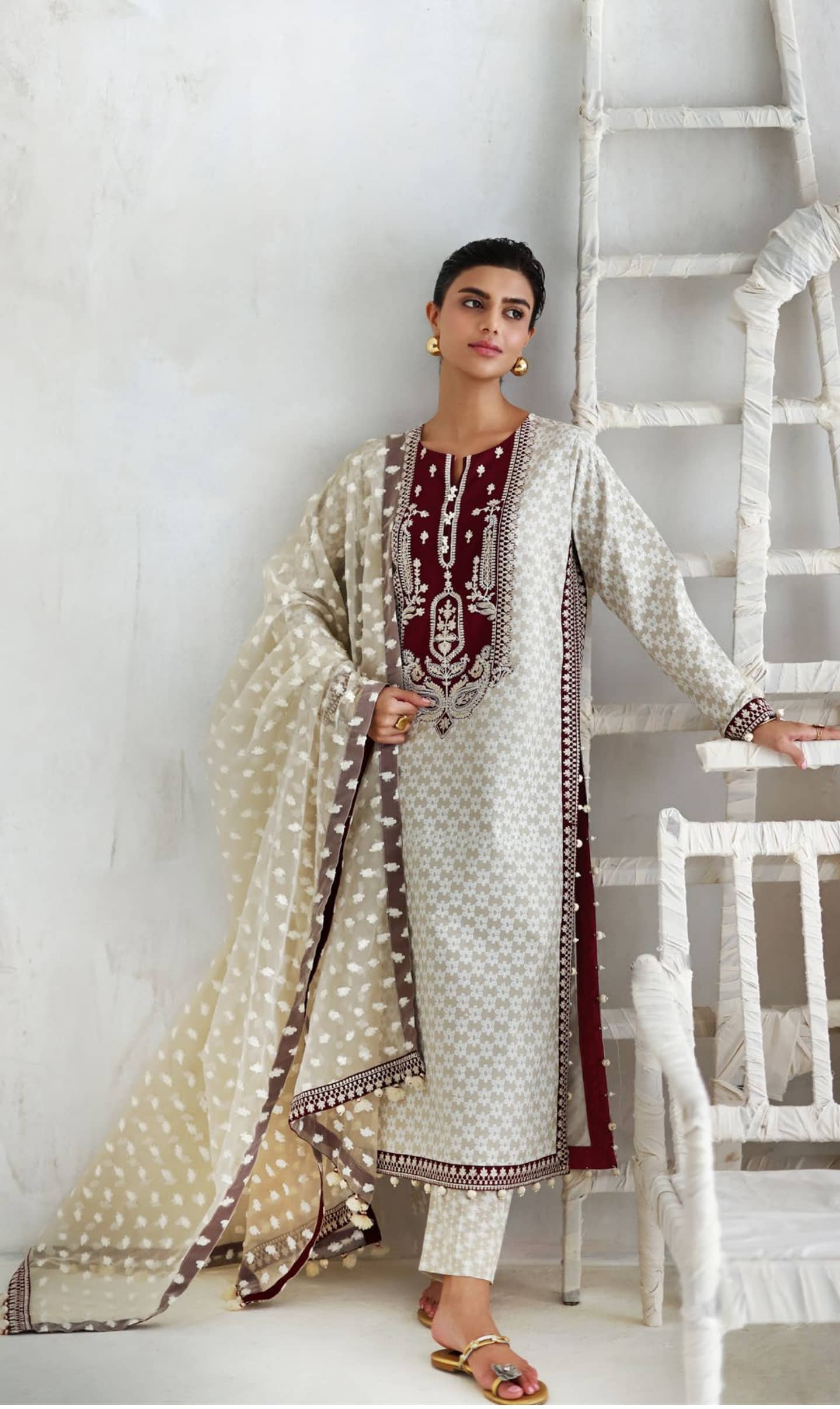 Gul Ahmed Luxe Summer/Choclate Cosmos/SP62014