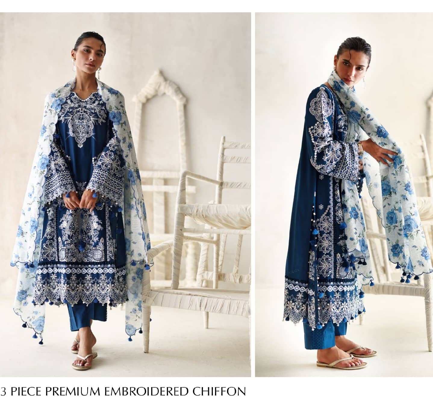 Gul Ahmed Luxe Summer/Indigo Blossom/PM62073