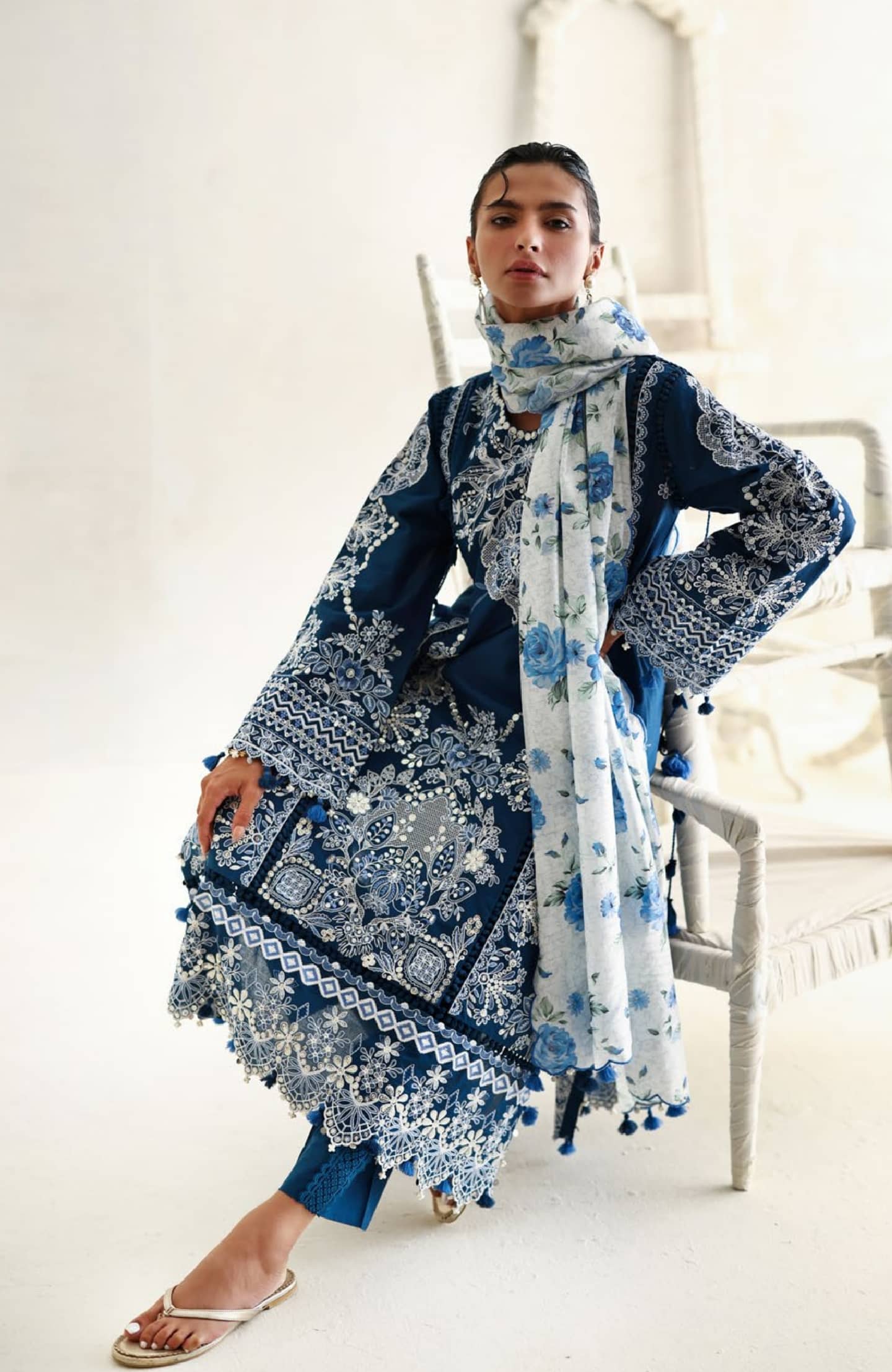 Gul Ahmed Luxe Summer/Indigo Blossom/PM62073