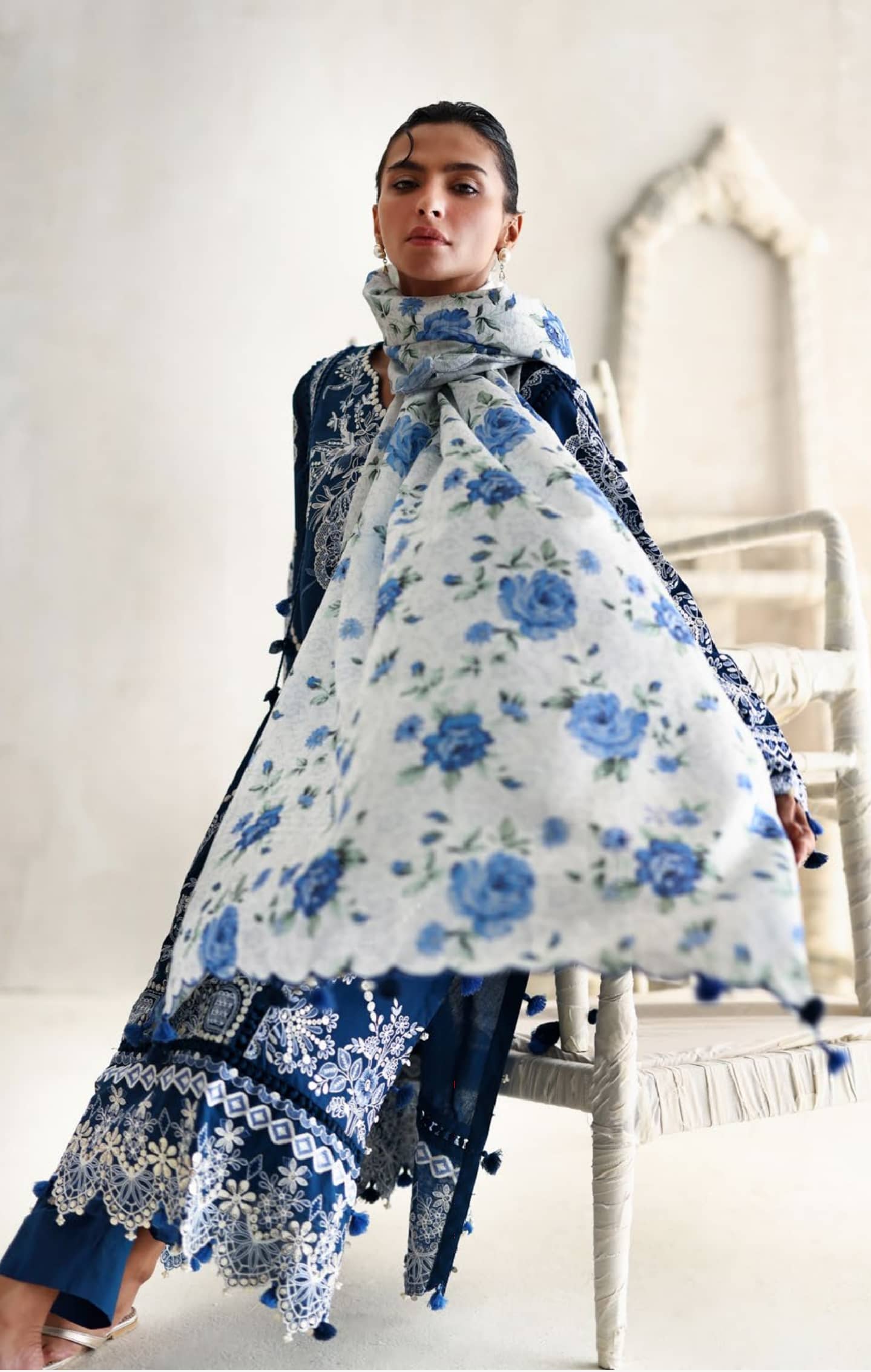 Gul Ahmed Luxe Summer/Indigo Blossom/PM62073