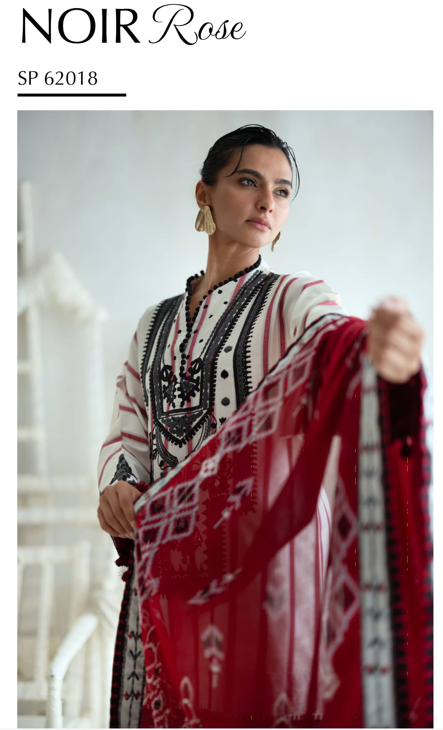 Gul Ahmed Luxe Summer/Noir Rose/SP62018